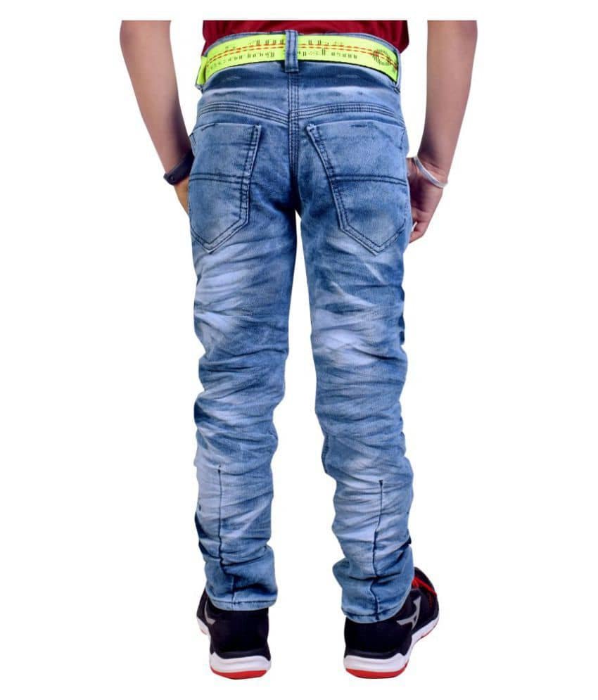 Kundan Pack of 1 Boys Cotton Blend Jeans ( Blue ) - Image 2