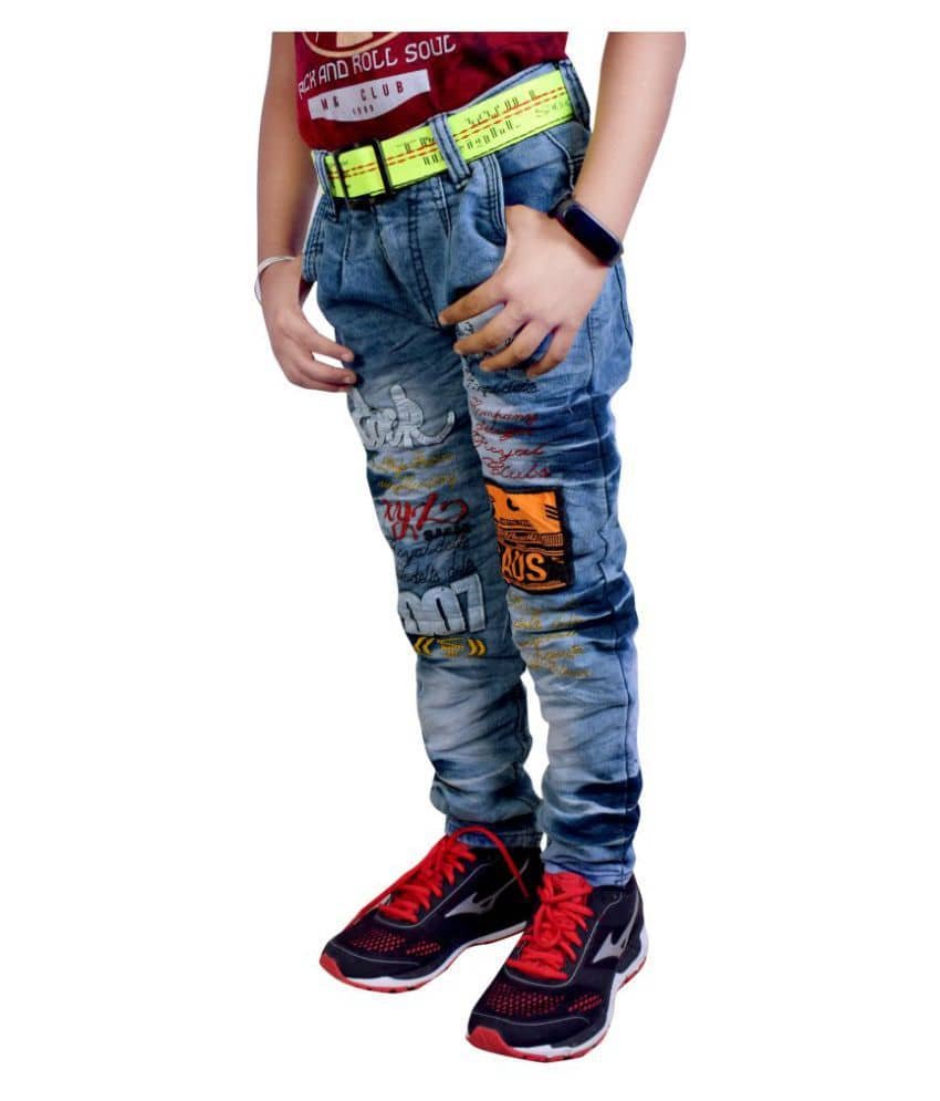 Kundan Pack of 1 Boys Cotton Blend Jeans ( Blue ) - Image 3