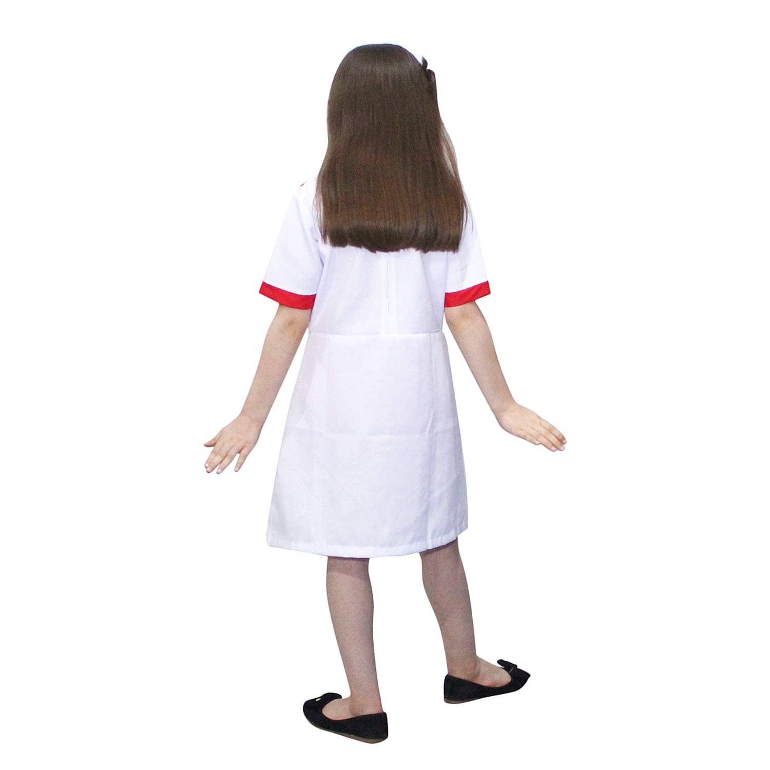Kaku Fancy Dresses Our Helper Nurse Costume with Stethescope - White, 7-8 Year, for Girls - Image 4