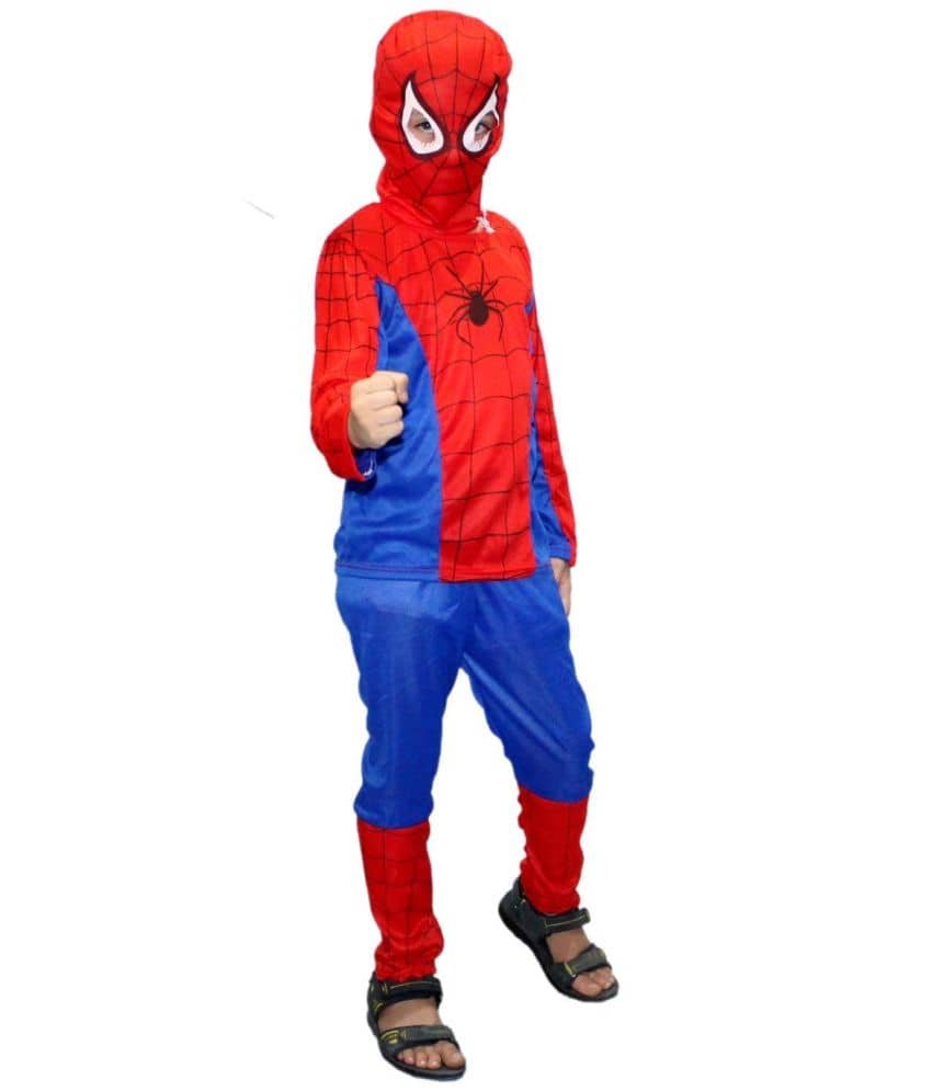 Kaku Fancy Dresses Spider Super Hero Costume -Red & Blue, 5-6 Years, for Boys - Image 4