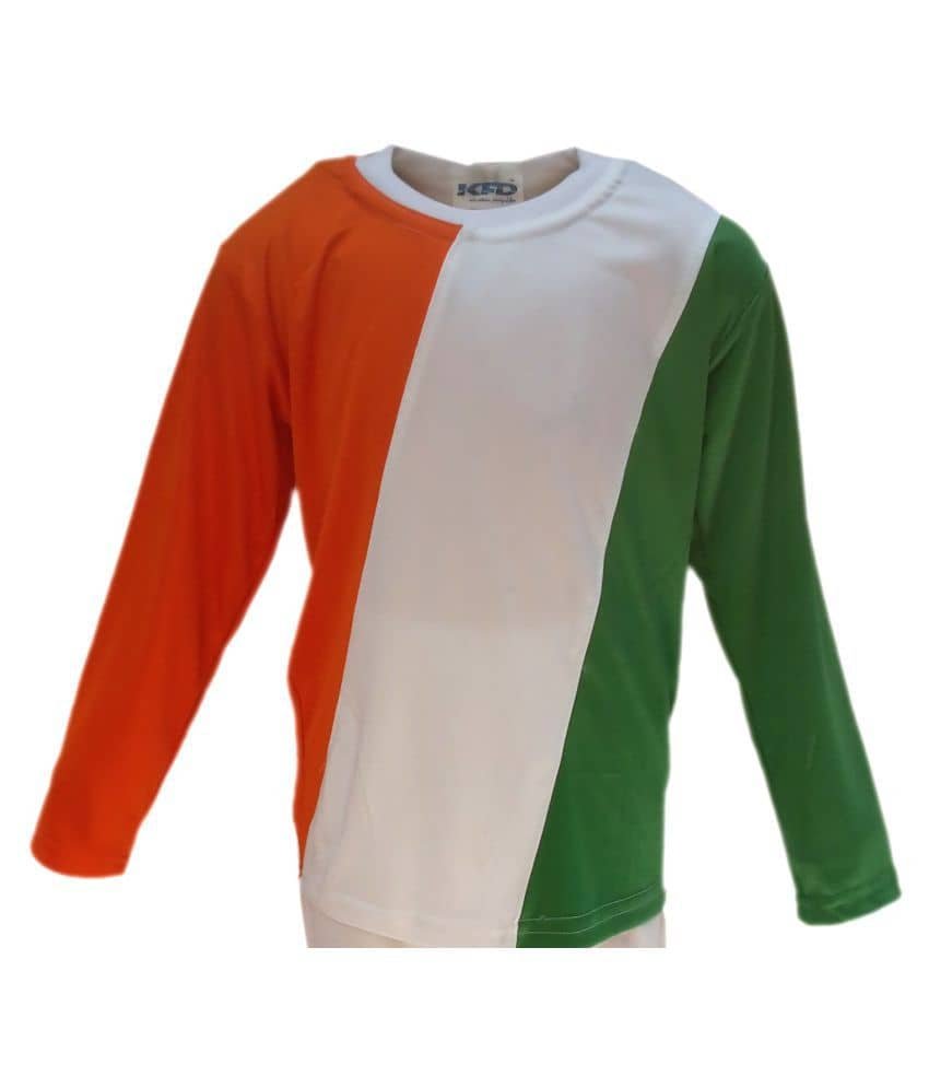 Kaku Fancy Dresses Tri Color T-shirt Costume For Kids Independence Day/Republic Day/School Annual function/Theme Party/Competition/Stage Shows/Birthday Party Dress