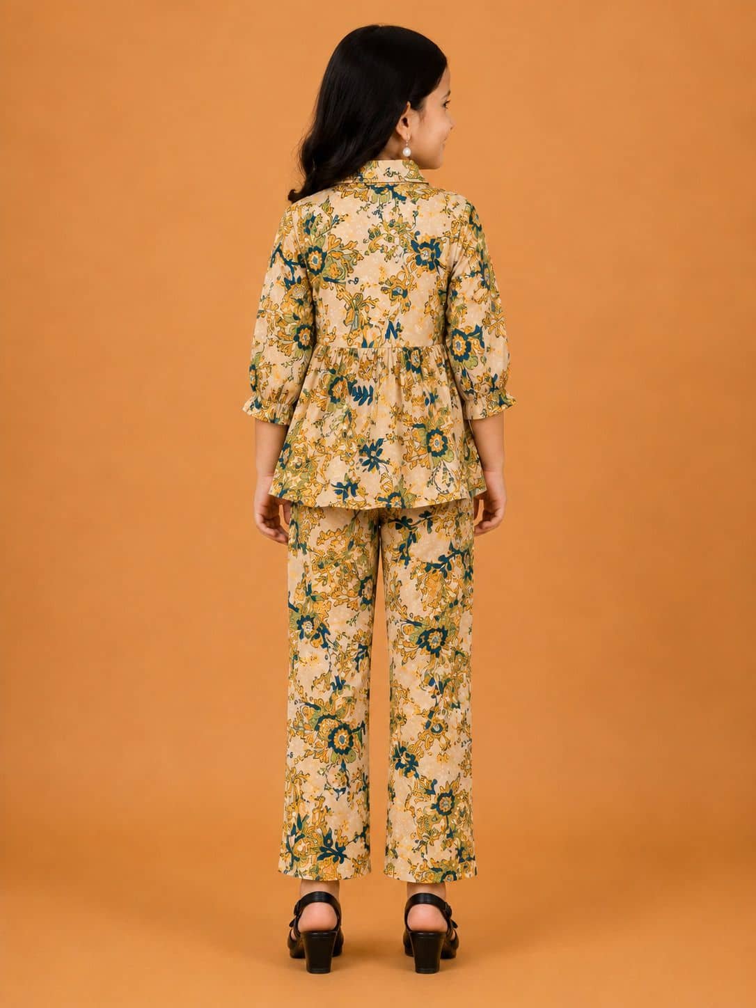 Kavya Fashion Cotton Blend Printed Tunic With Trouser Co-Ord Set For Girls ( Multicolor ) - Image 2