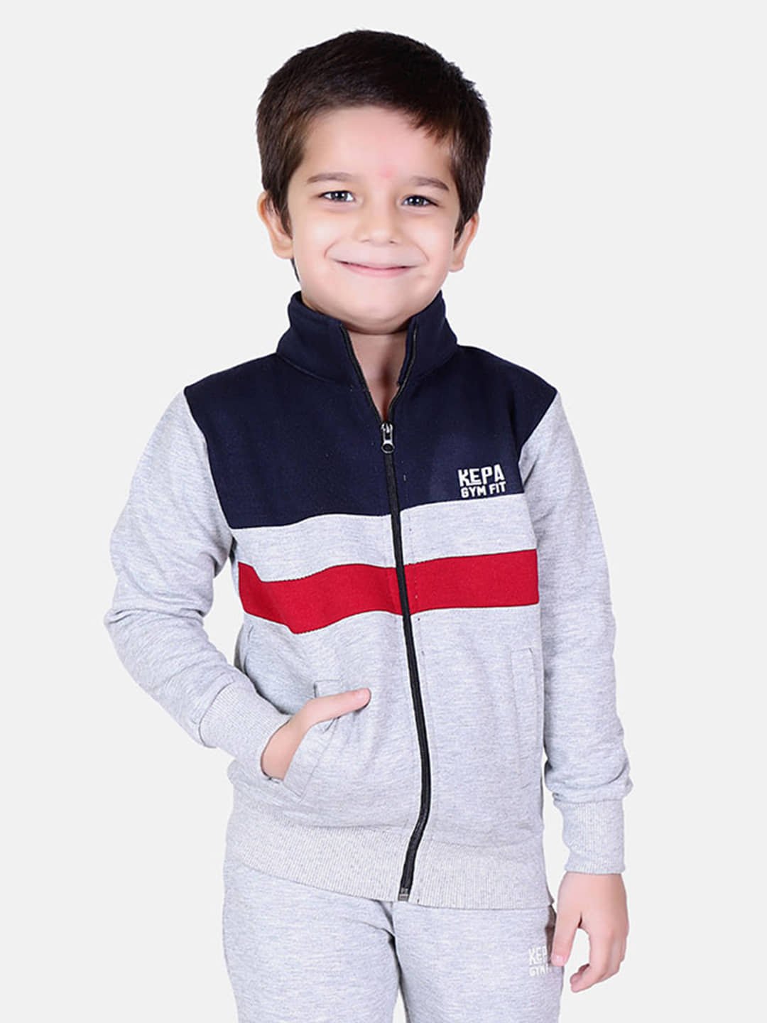 Kepa Colorblock Full Sleeve Tracksuits For Boys SweatShirt Jacket With Jogger - Image 4