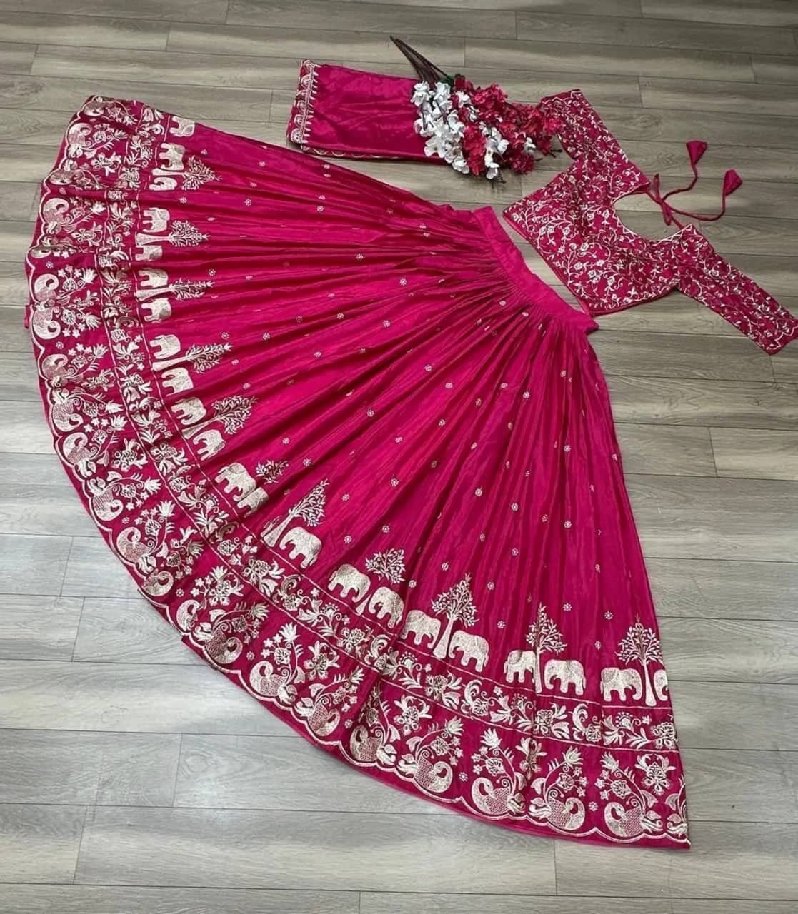 Keyura Silk Lehenga Choli Set For Girls ( Pack of 1 , Light Pink ) - Image 2