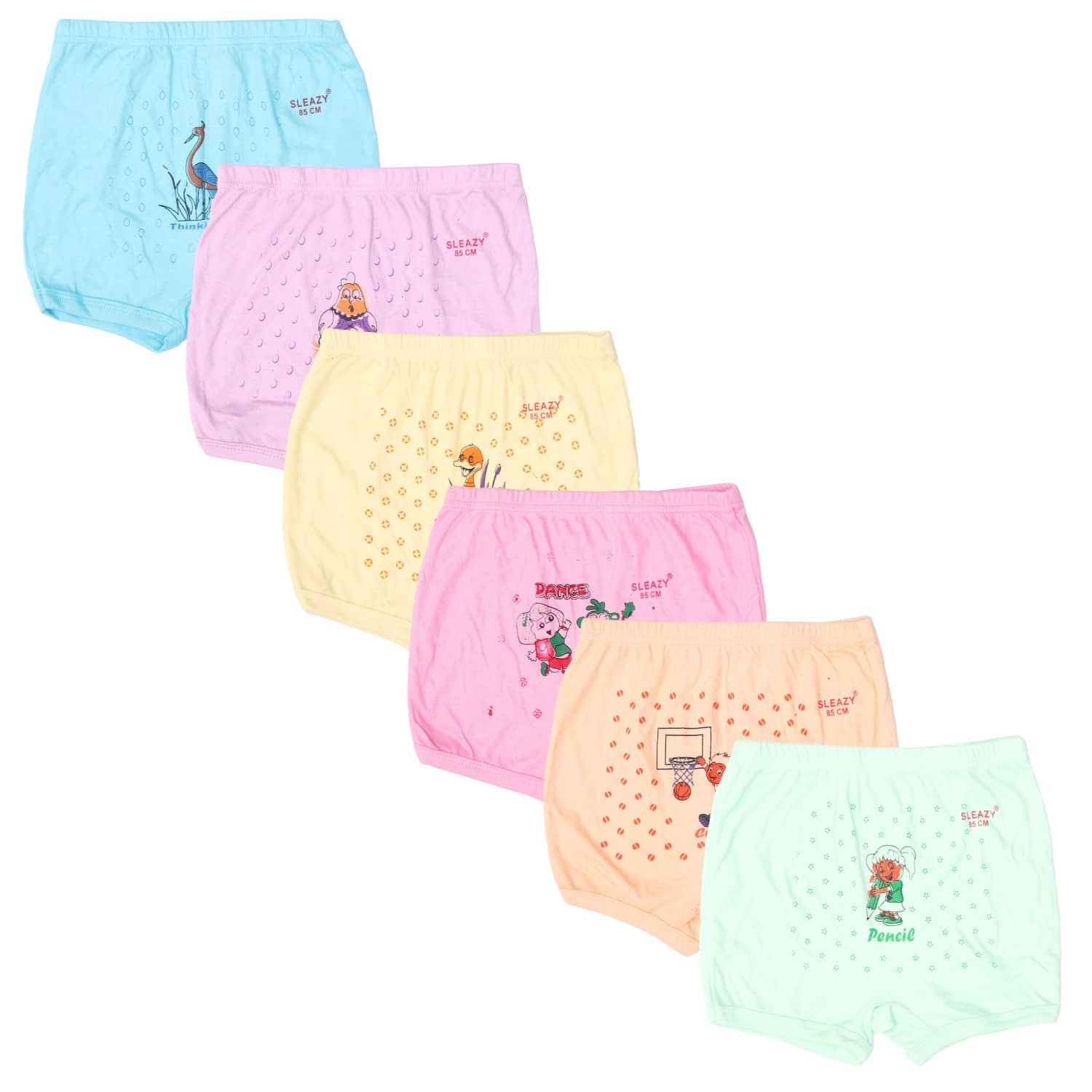 Sleazy 100% Cotton Panties For Girls ( Multicolor )