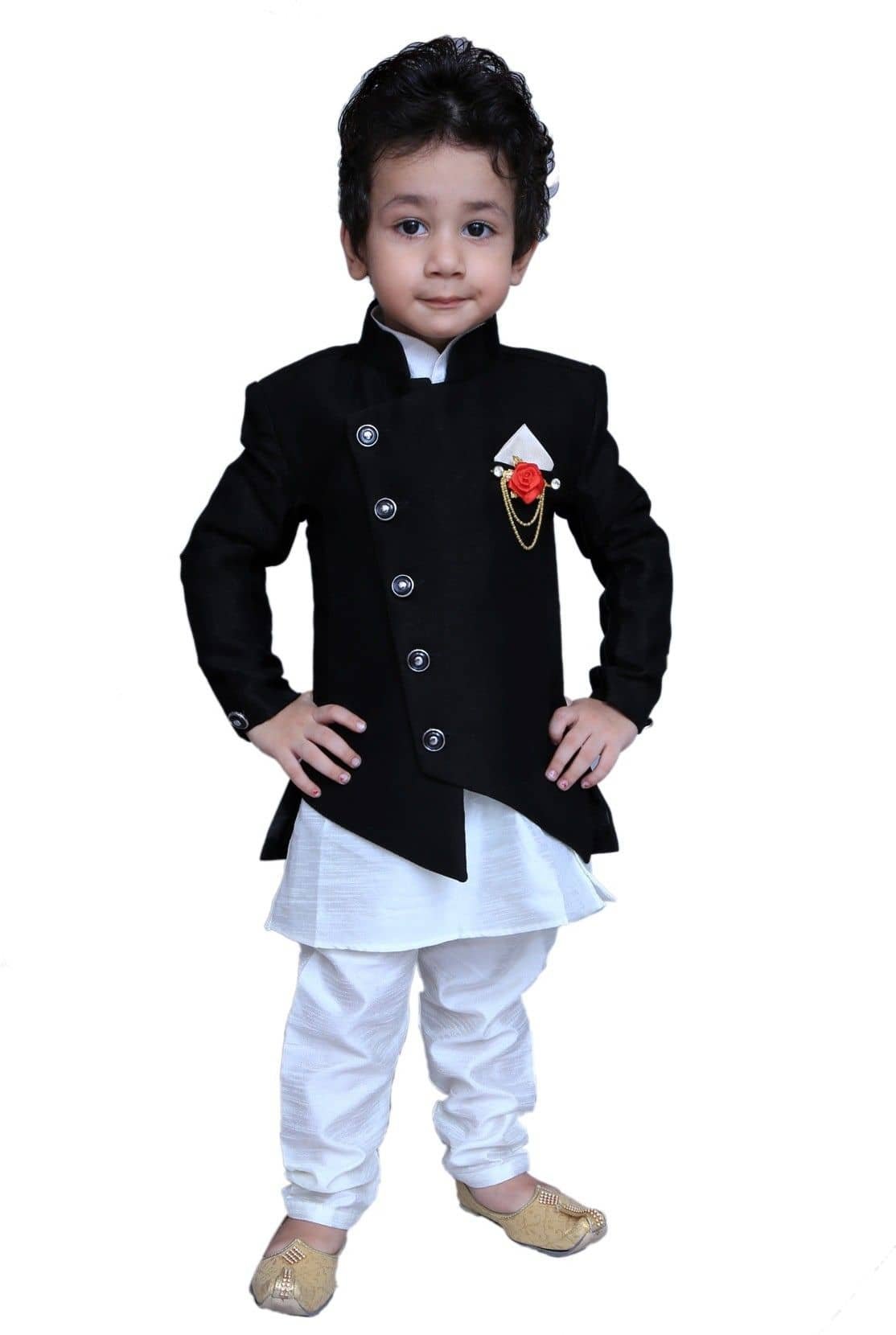 Kl Collection Boys Silk Multicolor Kurta Pyjama Set ( Pack of 1 )