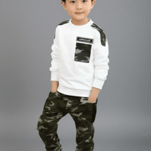 Klotz Boys Lycra T-Shirt & Trackpants Set ( White , Pack of 1 )