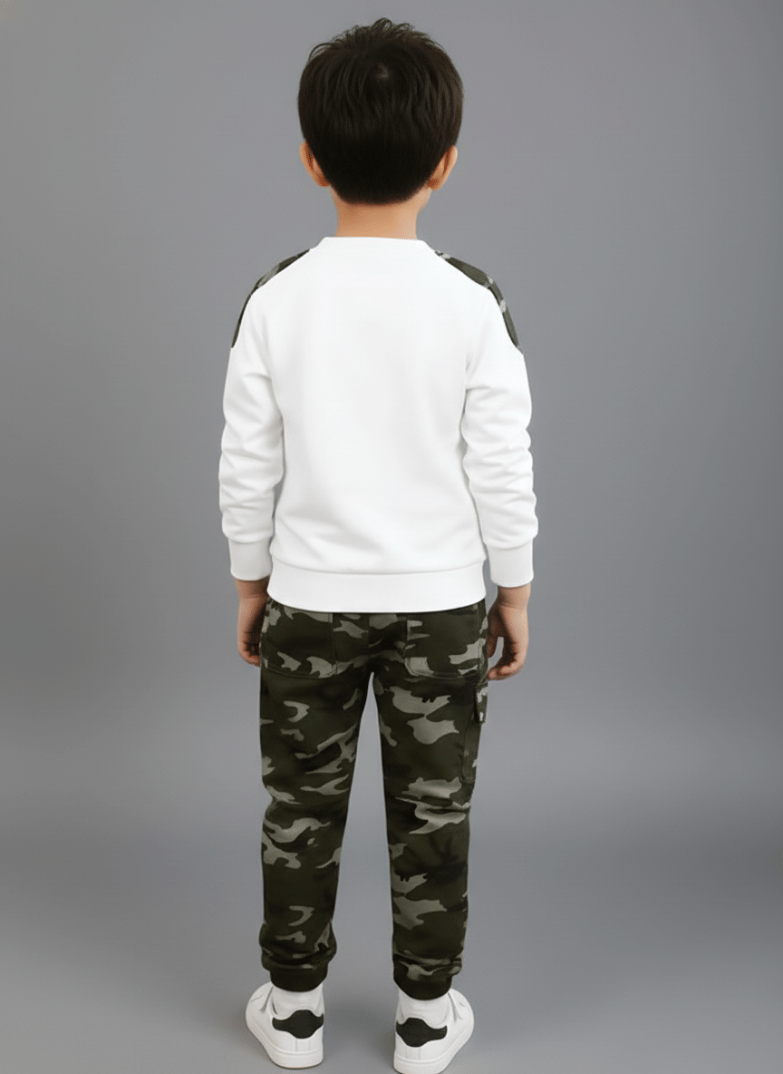 Klotz Boys Lycra T-Shirt & Trackpants Set ( White , Pack of 1 ) - Image 2