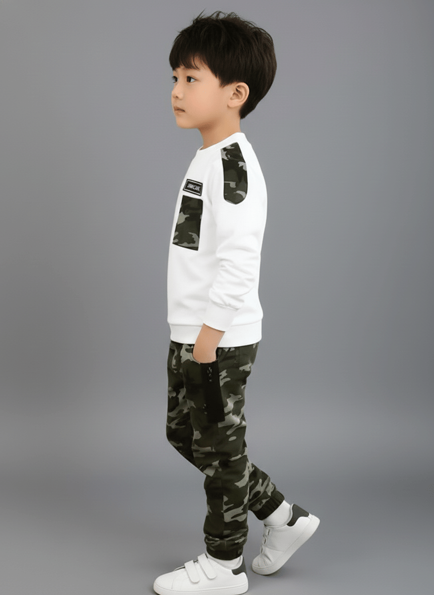 Klotz Boys Lycra T-Shirt & Trackpants Set ( White , Pack of 1 ) - Image 3