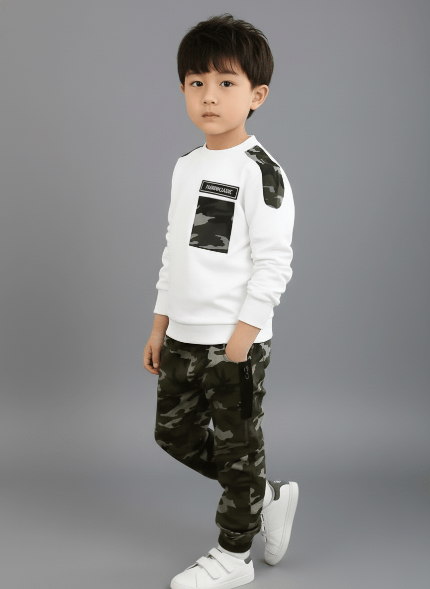 Klotz Boys Lycra T-Shirt & Trackpants Set ( White , Pack of 1 ) - Image 4