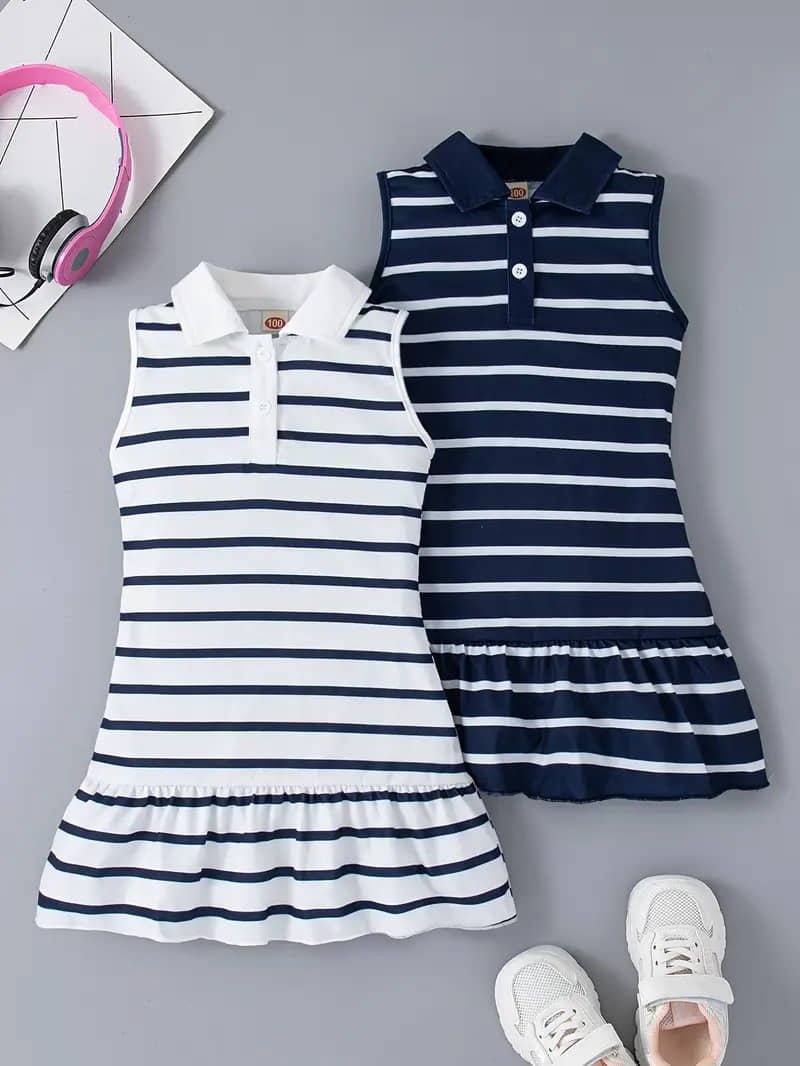 Knit Vey Cotton Frock For Girls ( Pack of 2 , Multicolor )