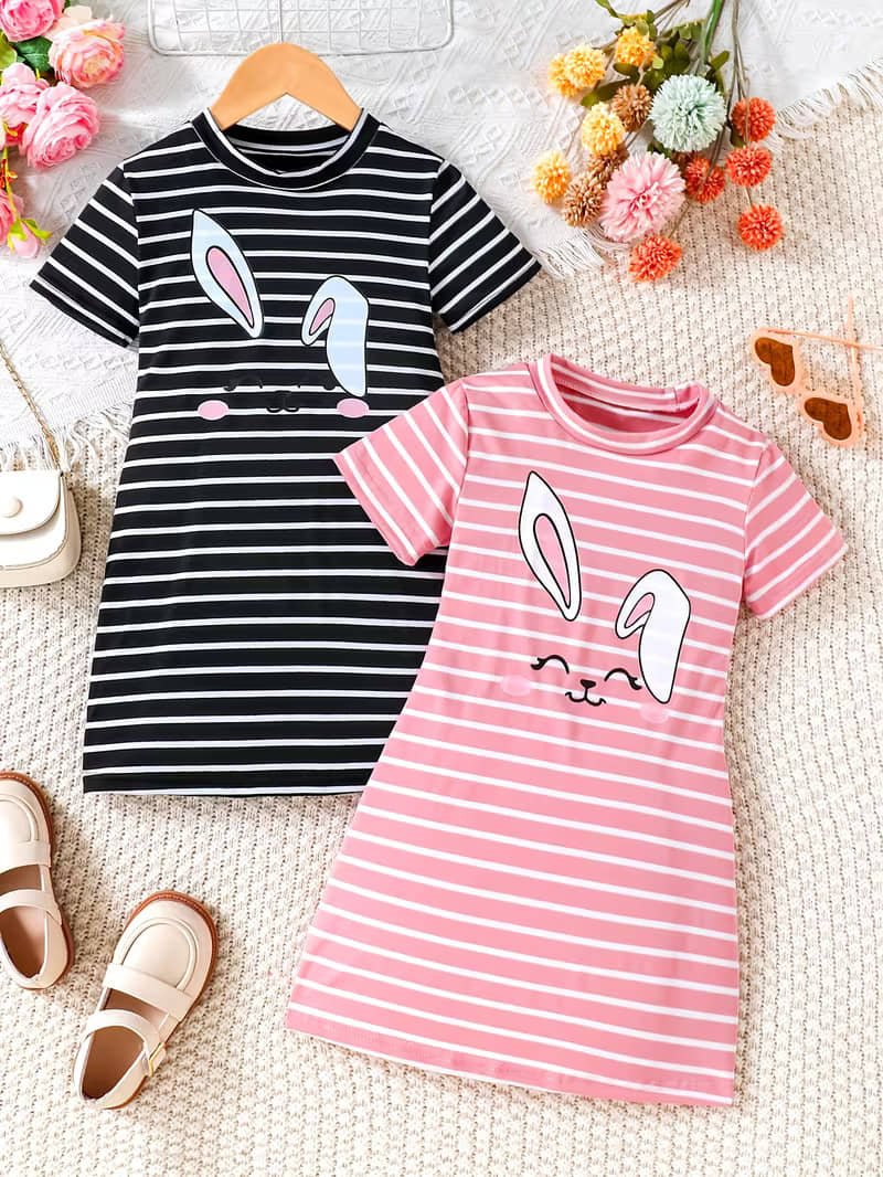 Knit Vey Pack of 2 Girls Cotton T-Shirt ( Multi )