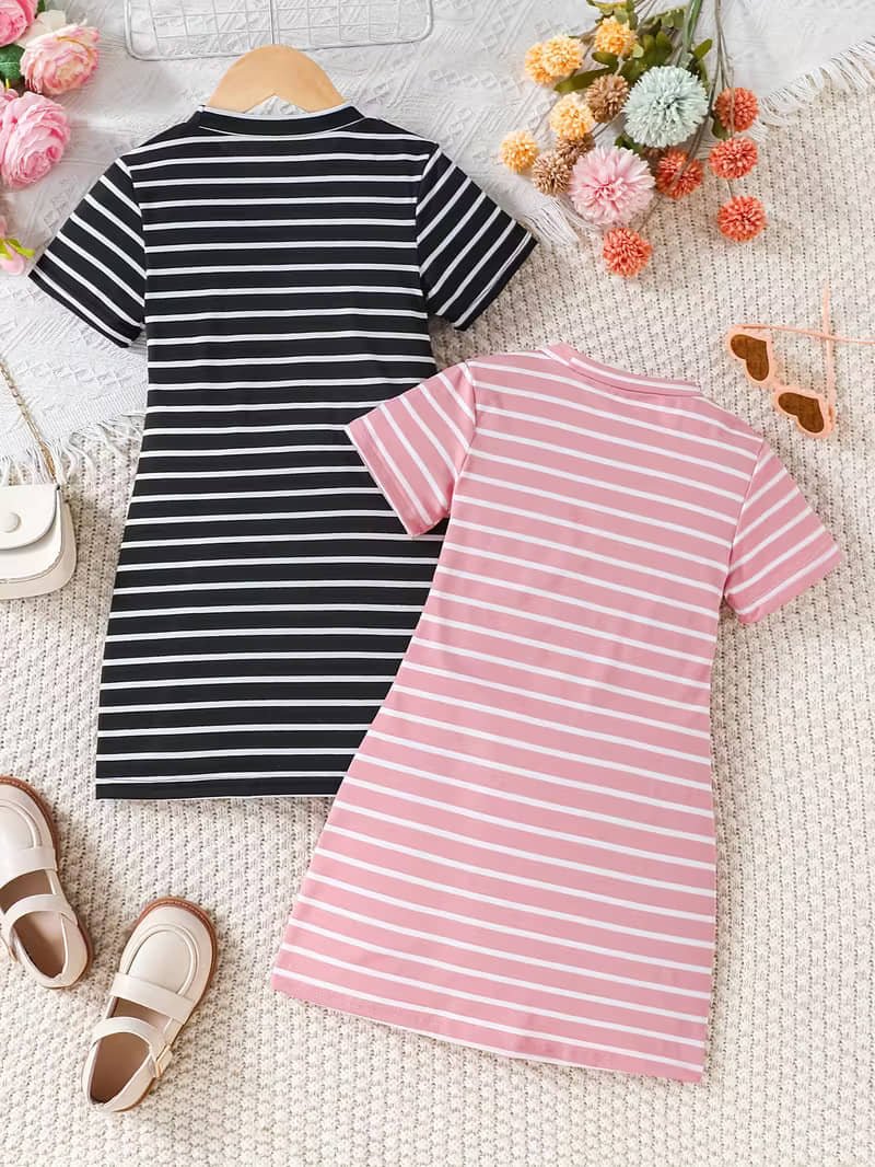 Knit Vey Pack of 2 Girls Cotton T-Shirt ( Multi ) - Image 2
