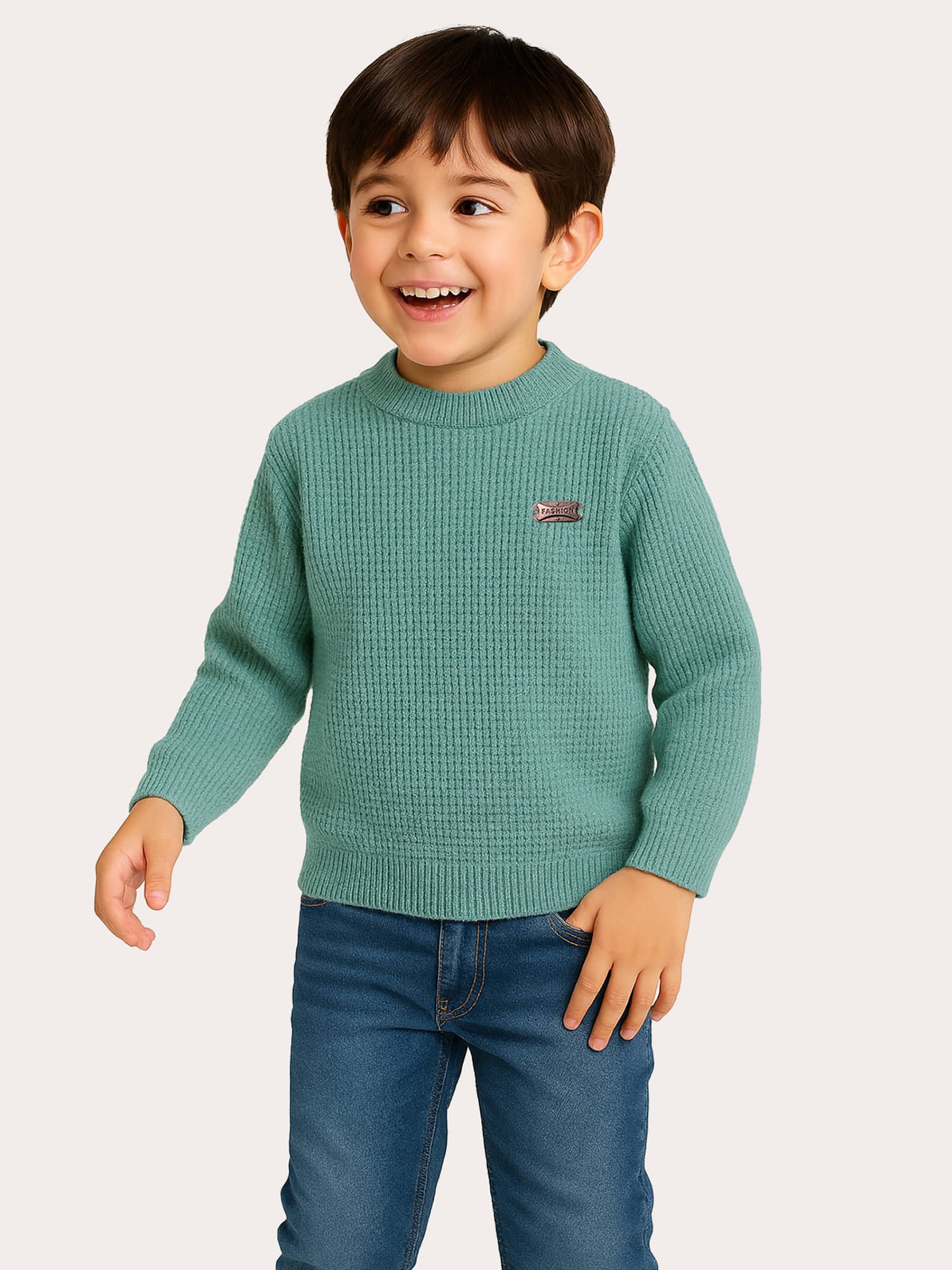 Kuchipoo Pack of 1 Boys Polyester Sweater ( Green )