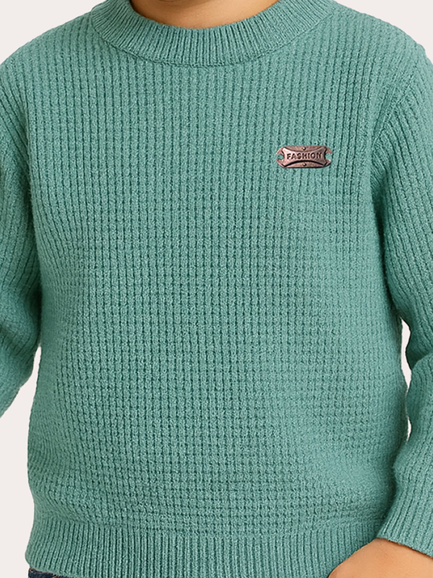 Kuchipoo Pack of 1 Boys Polyester Sweater ( Green ) - Image 3