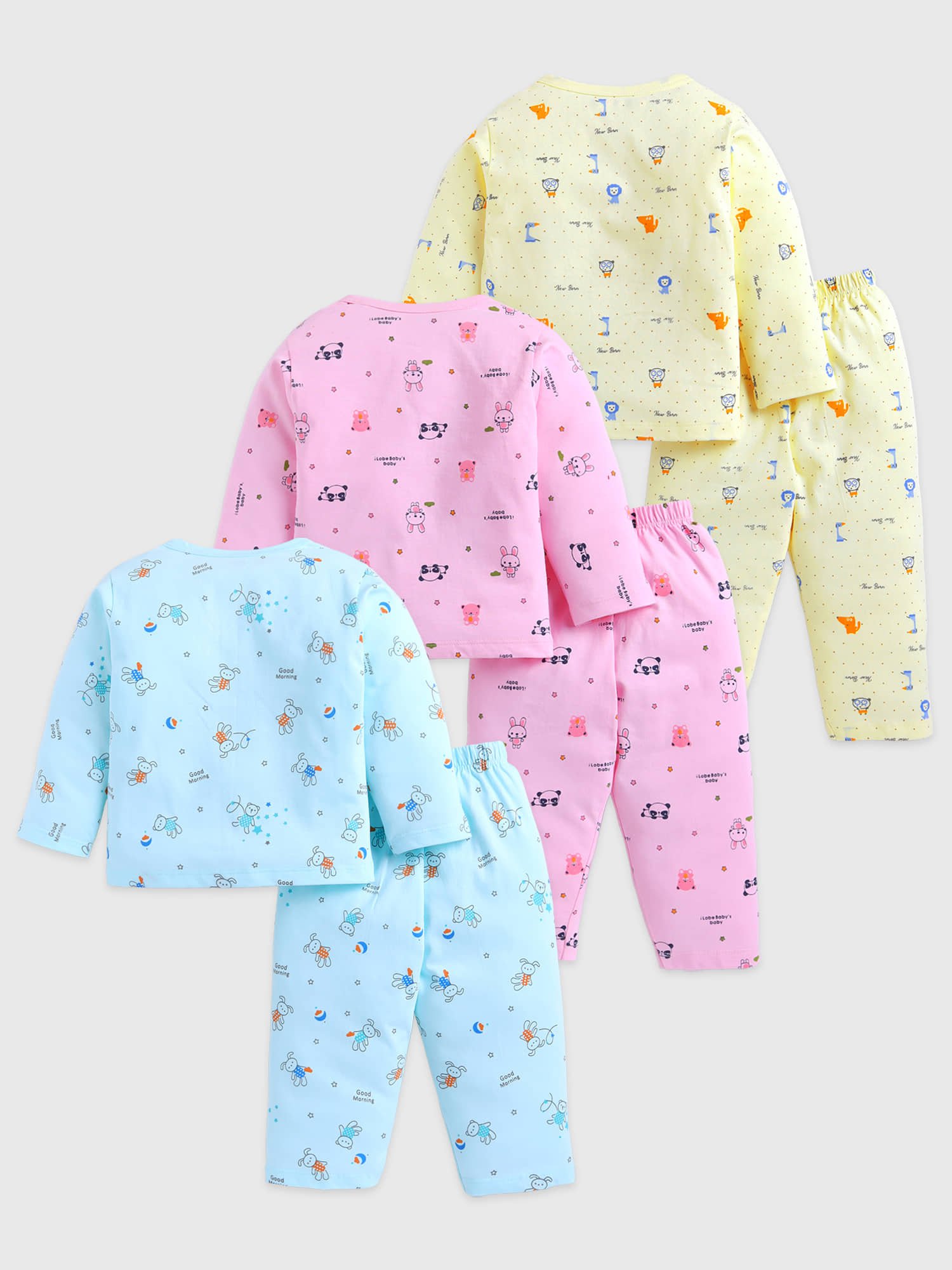 Kuchipoo Pack of 3 Boys Cotton T-Shirt & Trackpants Set ( Multicolor 1 ) - Image 2