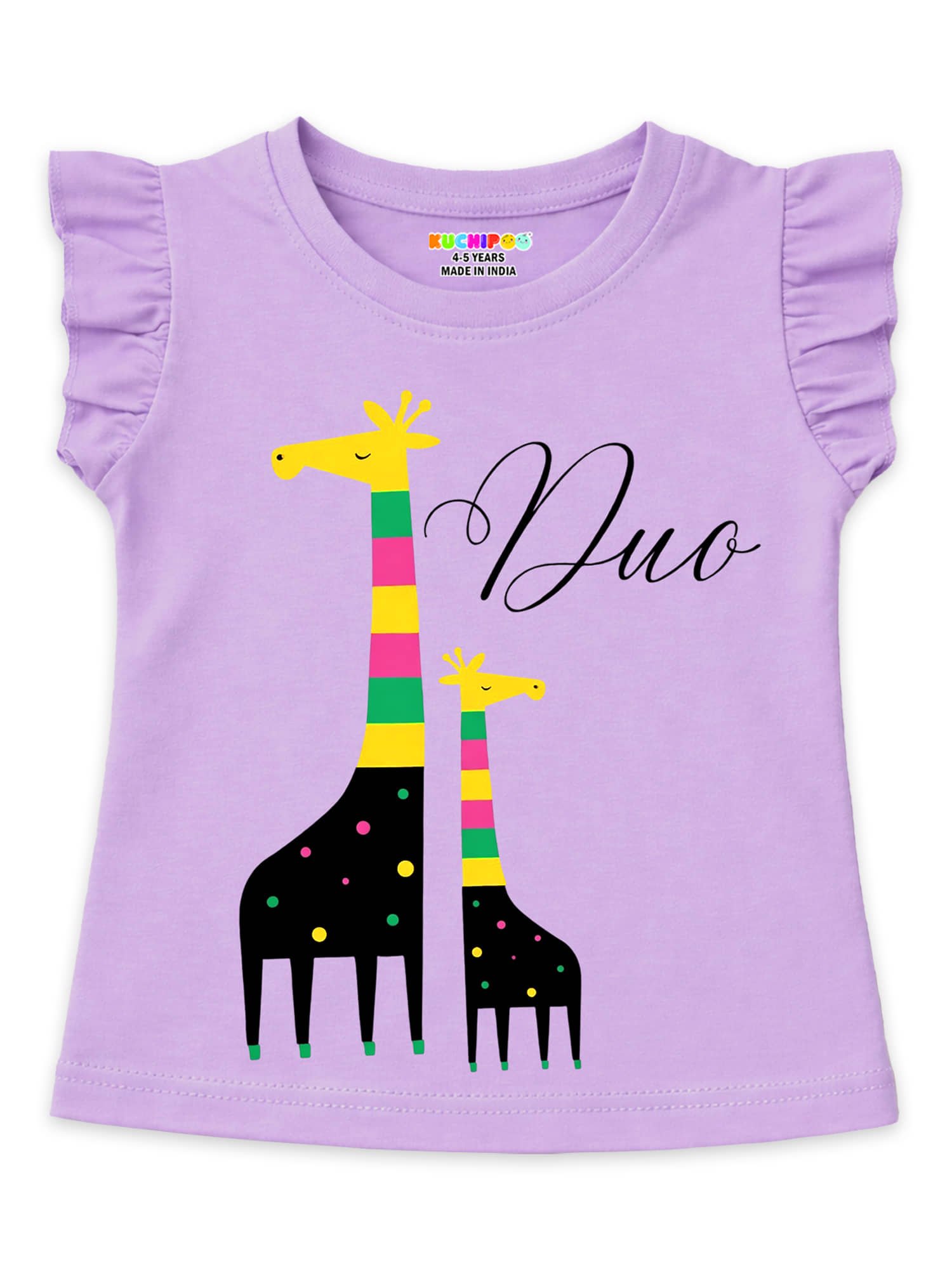 Kuchipoo Pack of 4 Girls Cotton Blend T-Shirt ( Multicolor 1 ) - Image 4