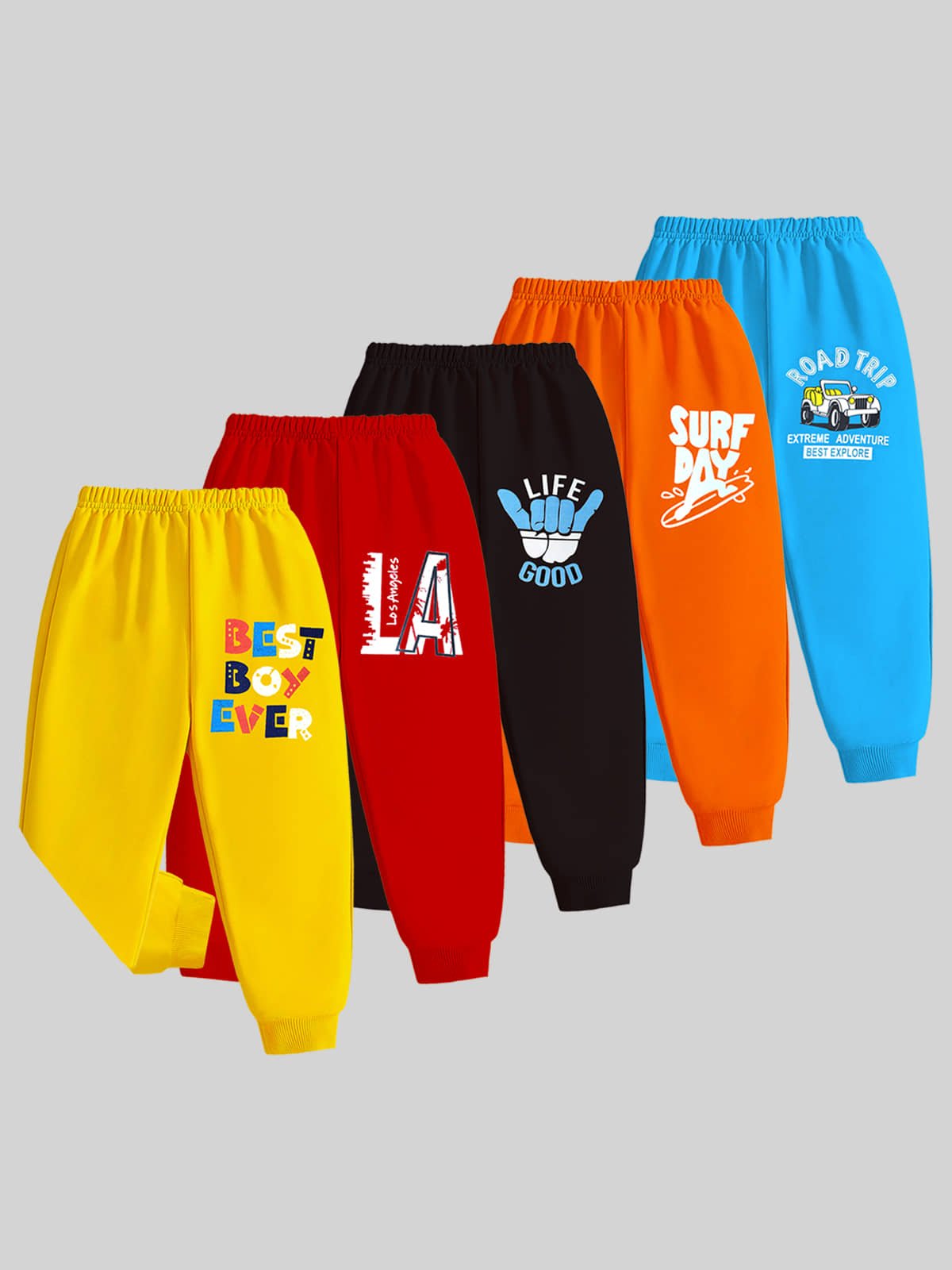 Kuchipoo Pack of 5 Baby Boys Cotton Blend Trackpant ( Multicolor 1 )