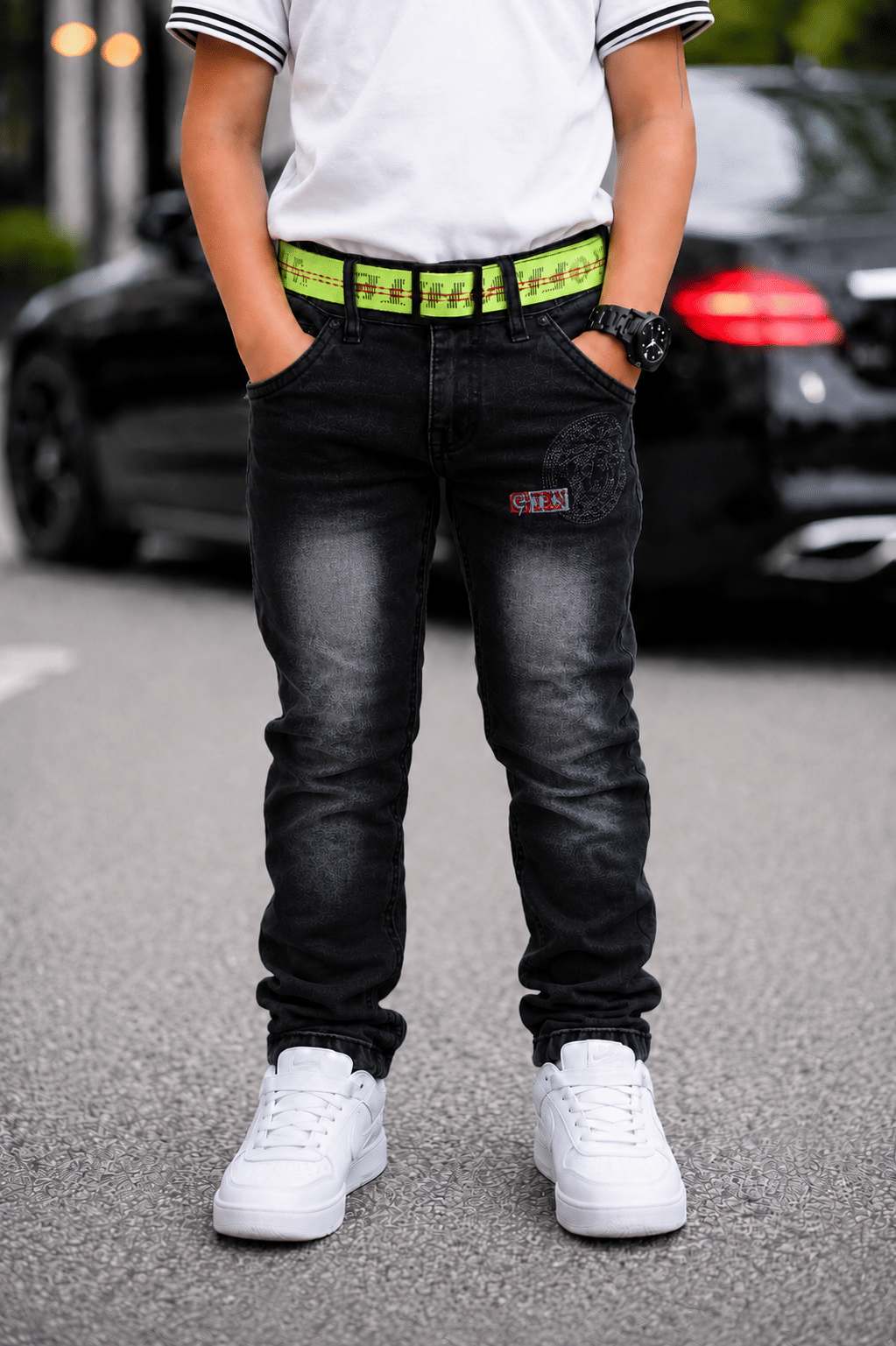 Kundan Boys Denim Jeans ( Black , Pack of 1 )