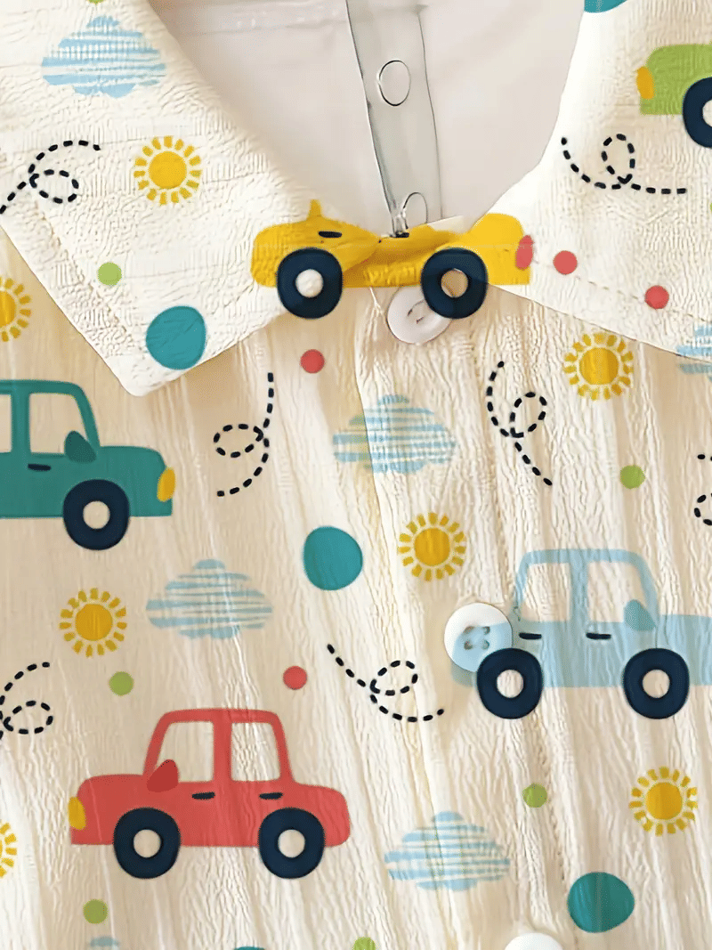 Kyrena Boys Cotton Blend Shirt & Shorts Set ( Multi , Pack of 1 ) - Image 3