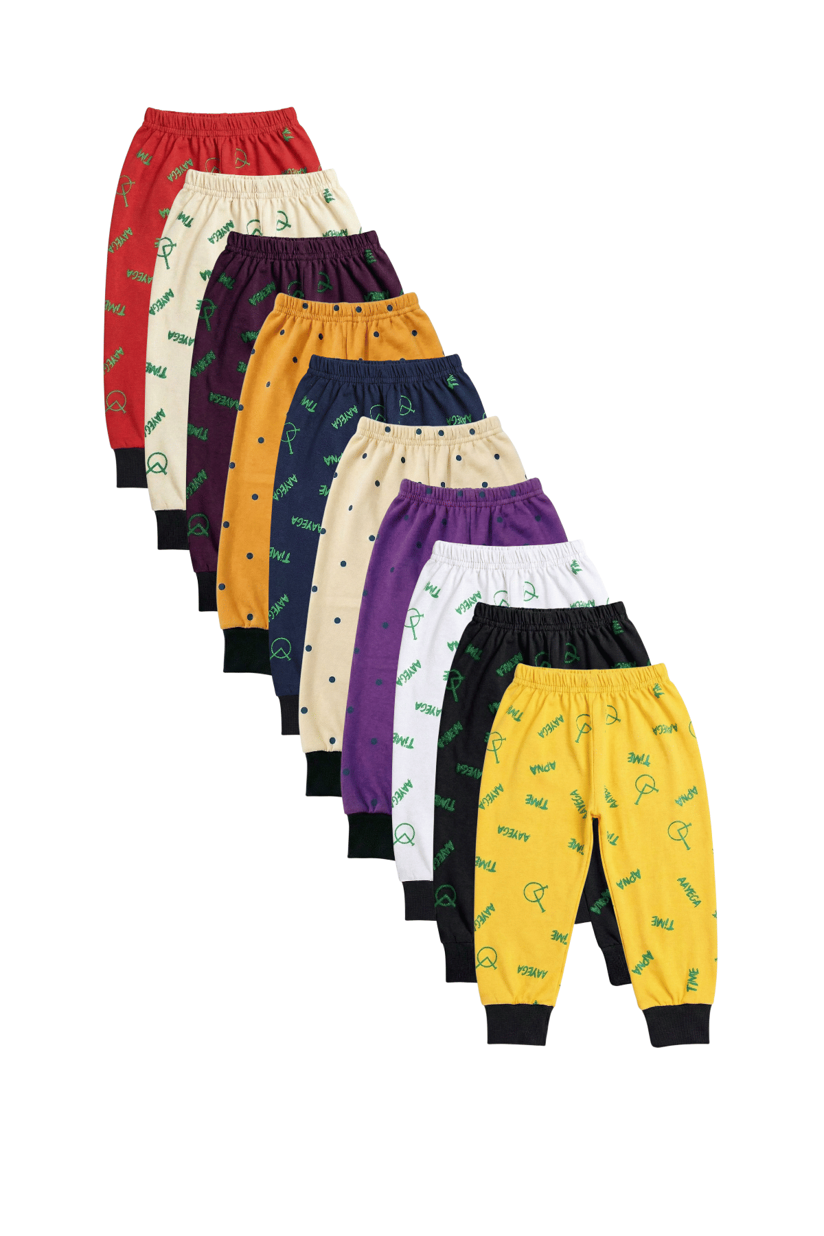 Pack of 10 Boys Cotton Blend Trackpant ( Multicolor )