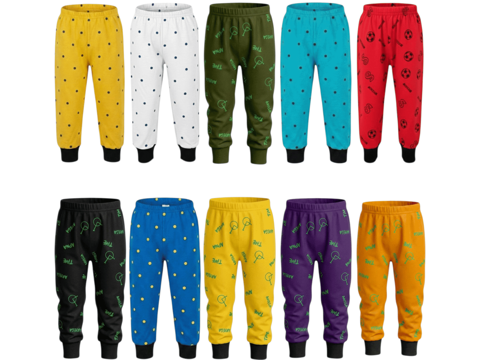 Pack of 10 Boys Cotton Blend Trackpant ( Multicolor )