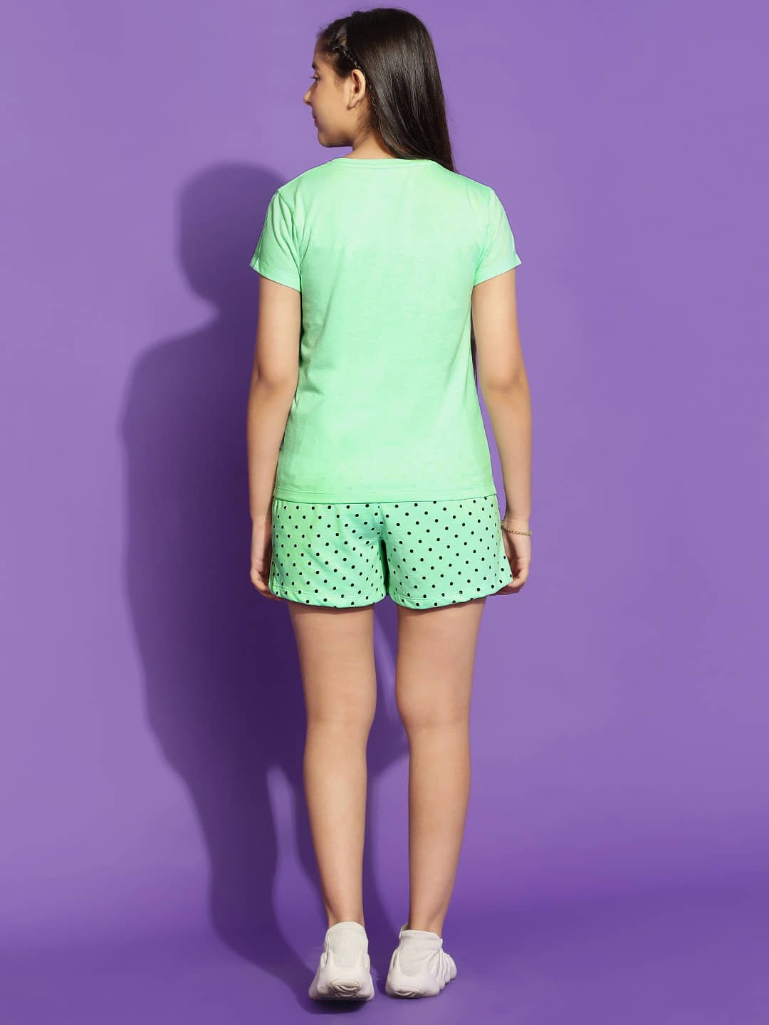 Li'l Tomatoes Pack of 1 Girls Cotton Nightsuit Set ( Light Green ) - Image 7