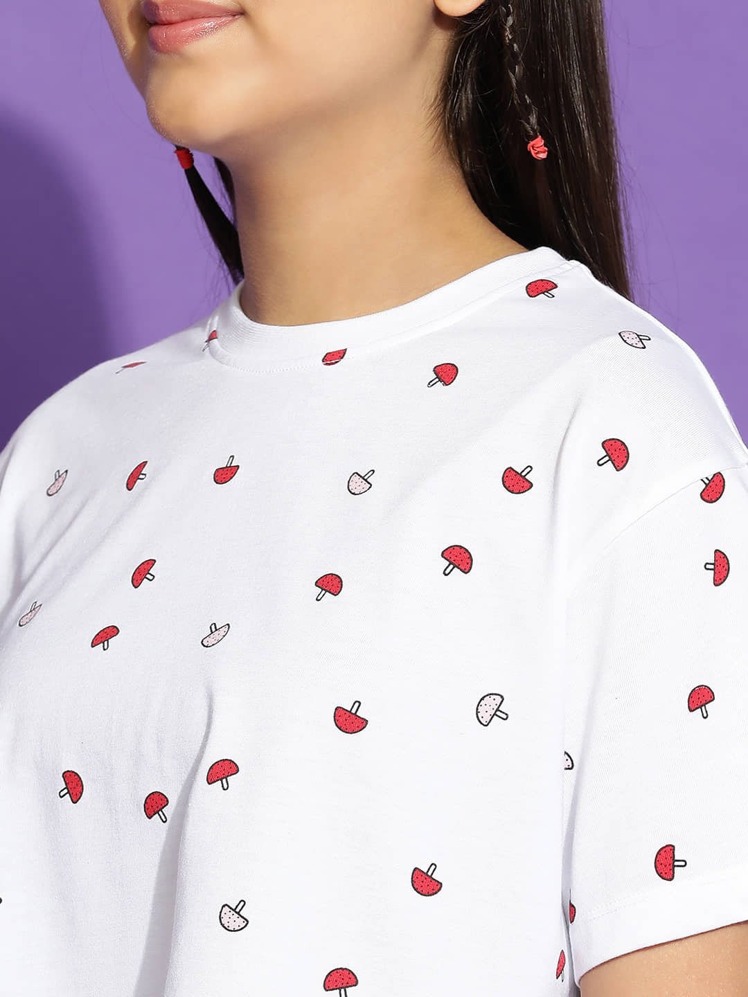 Li'l Tomatoes Pack of 1 Girls Cotton Nightsuit Set ( White ) - Image 2