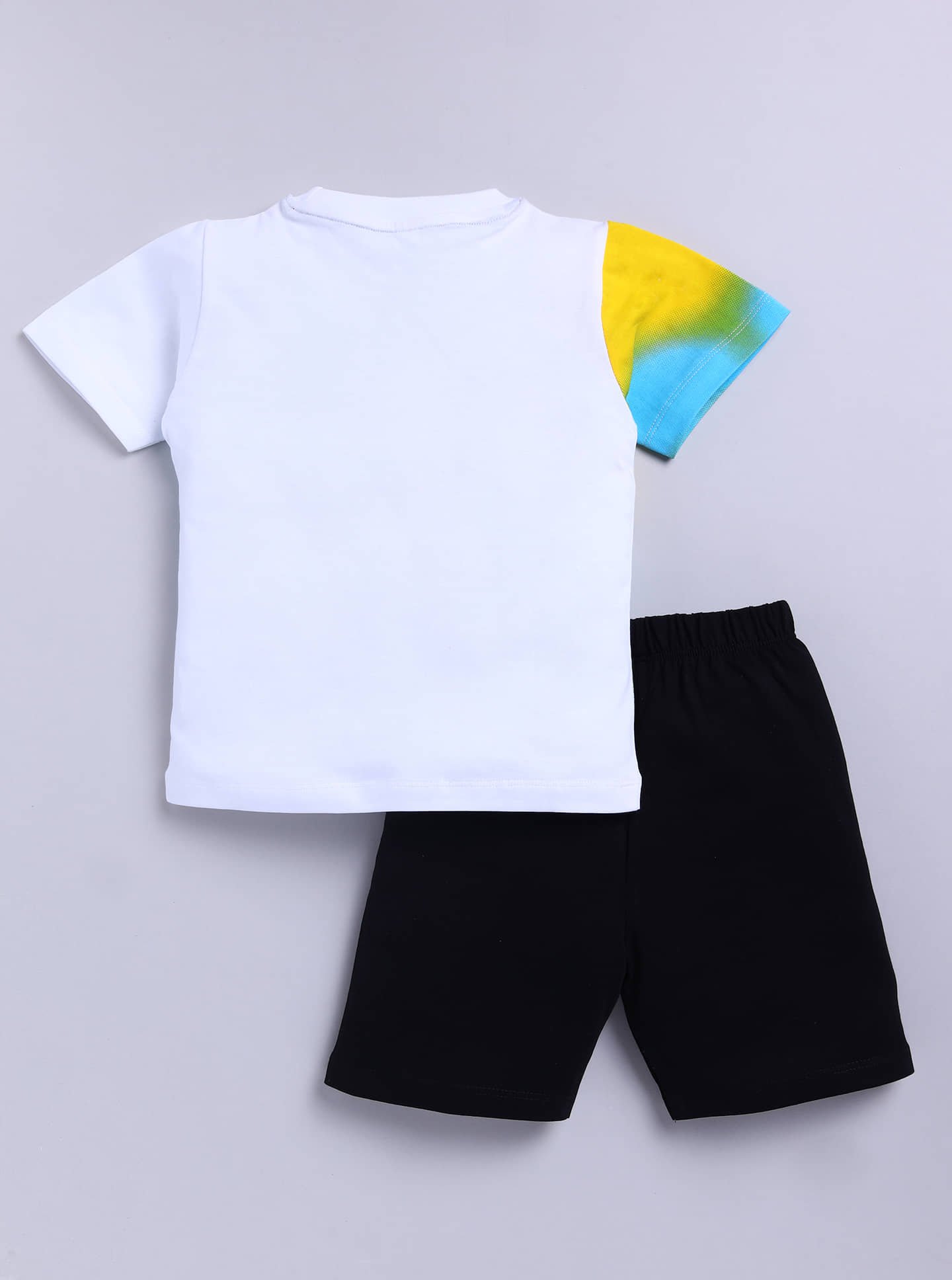Little Ninja Baby Boys Cotton T-Shirt & Shorts Set ( White , Pack of 1 ) - Image 2