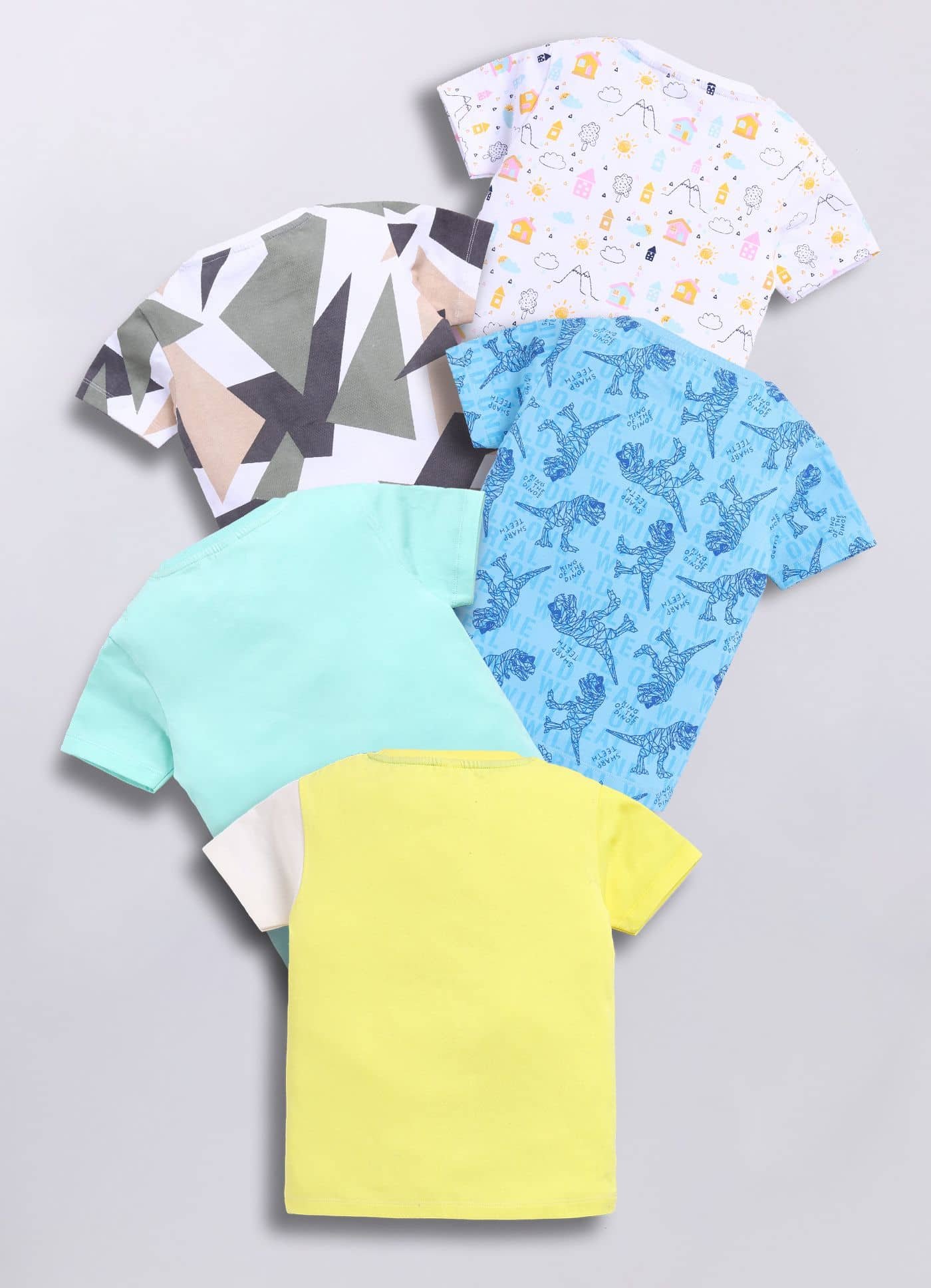 Little Ninja Pack of 5 Baby Boys Cotton T-Shirt ( Multicolor ) - Image 2