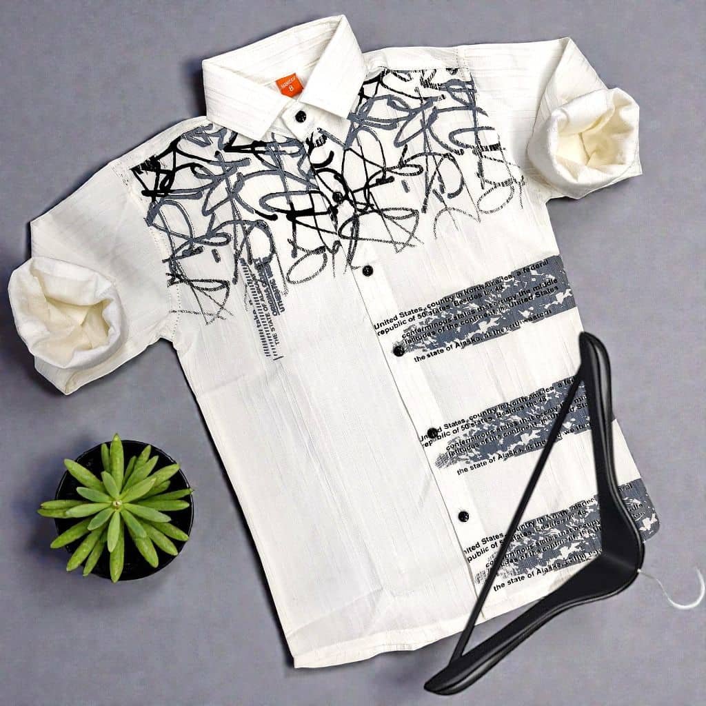 Lolark Pack of 1 Boys Cotton Blend Full Sleeves Shirt ( White ) - Image 3