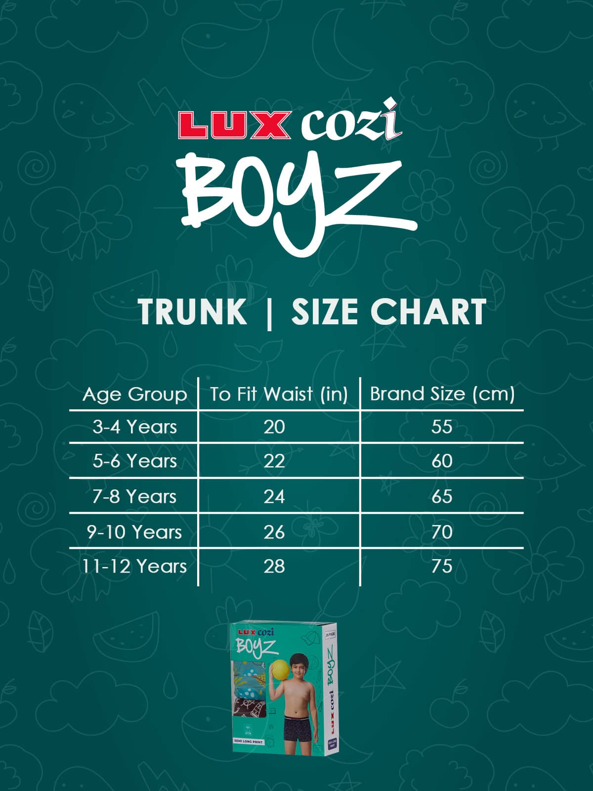 Lux Cozi Pack of 4 Boys Cotton Trunks ( Multicolor ) - Image 6