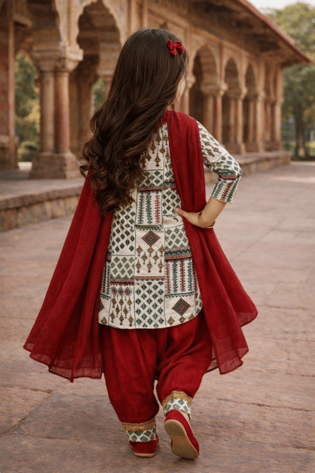 Baby Girls Cotton Blend A-Line Kurti ( Pack of 1 , Multicolor ) - Image 4