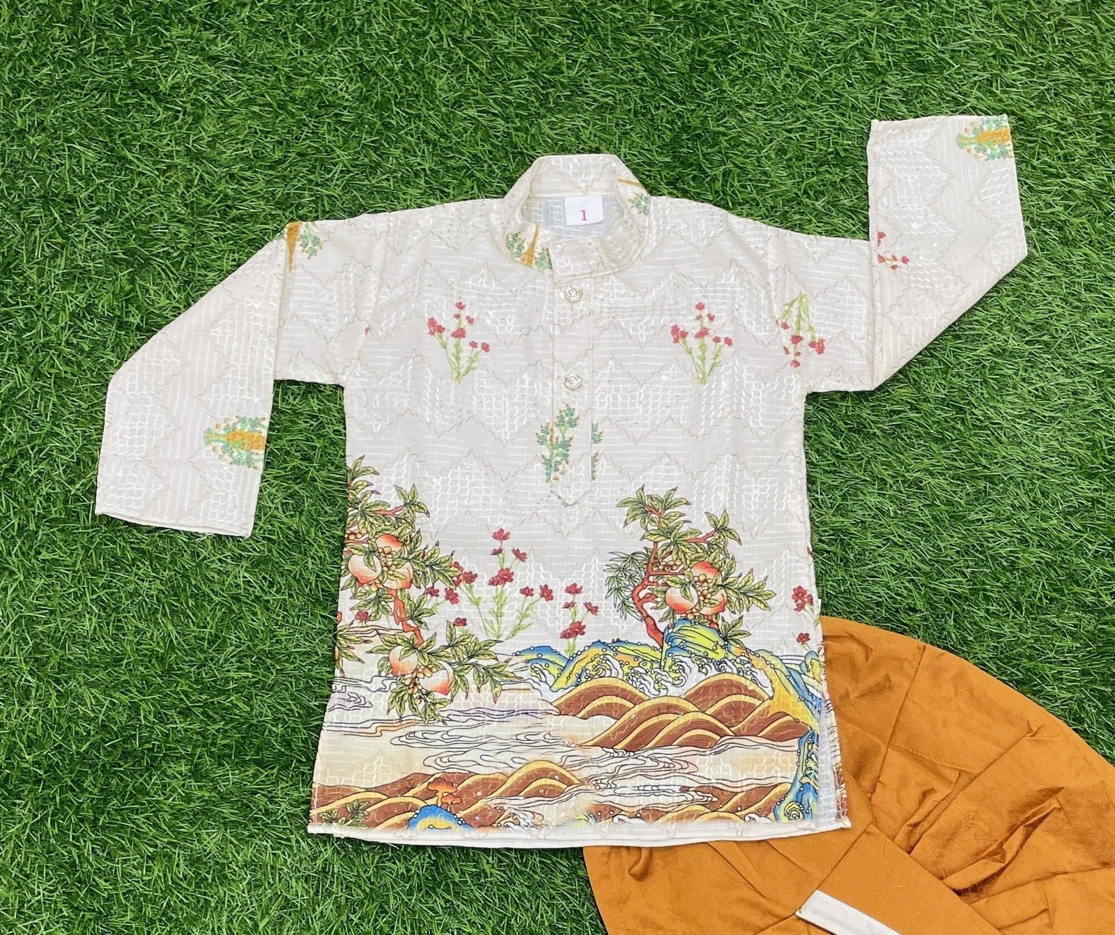 Boys Cotton Blend White Dhoti Kurta Set None - Image 5