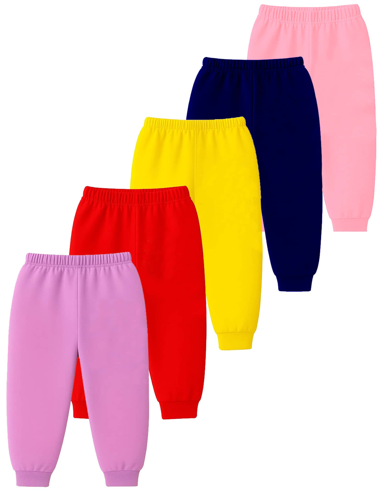 Pack of 5 Baby Girls Cotton Trackpants ( Colors ) - Image 2