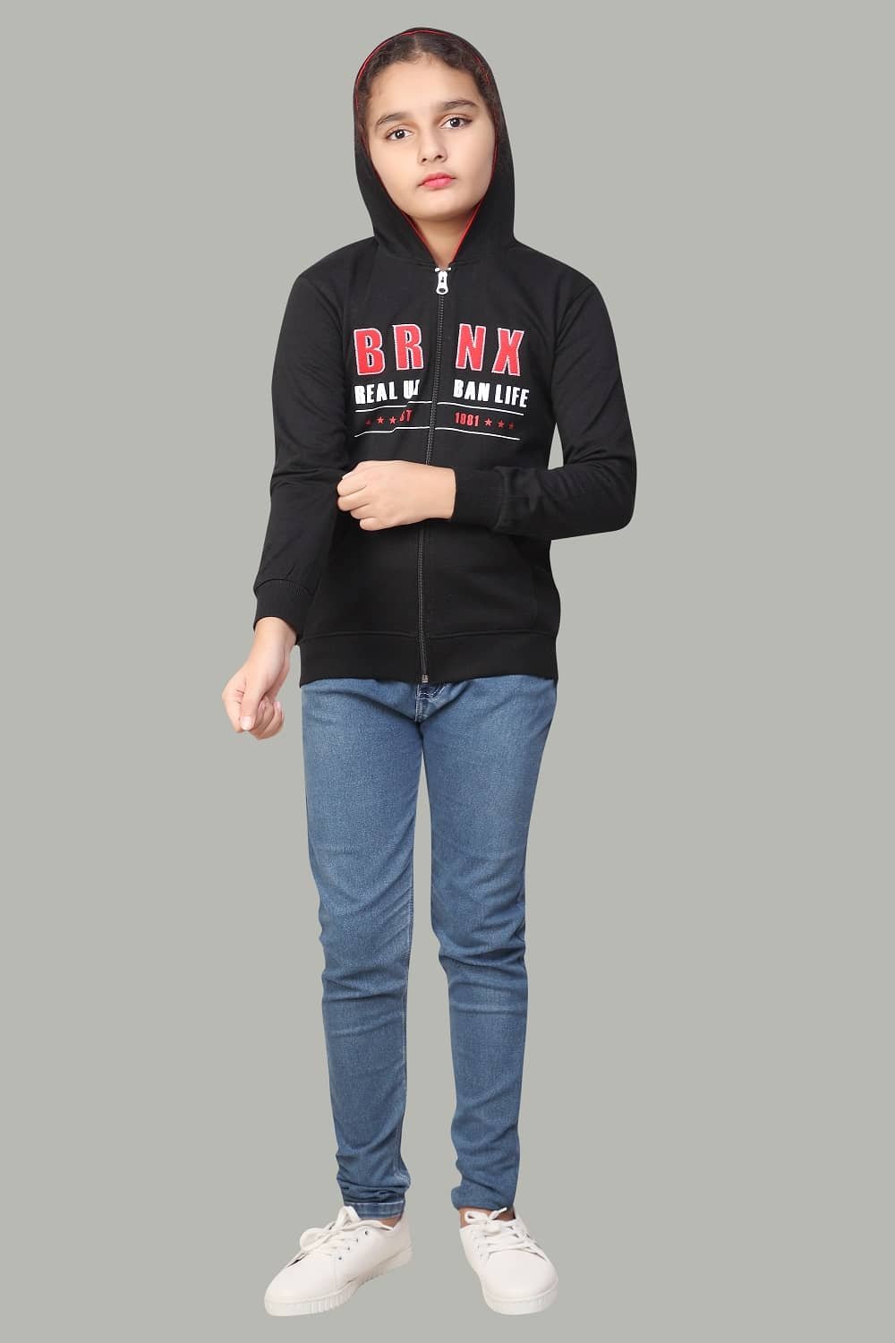 Single Girls Cotton Blend Pullover ( Black ) - Image 2