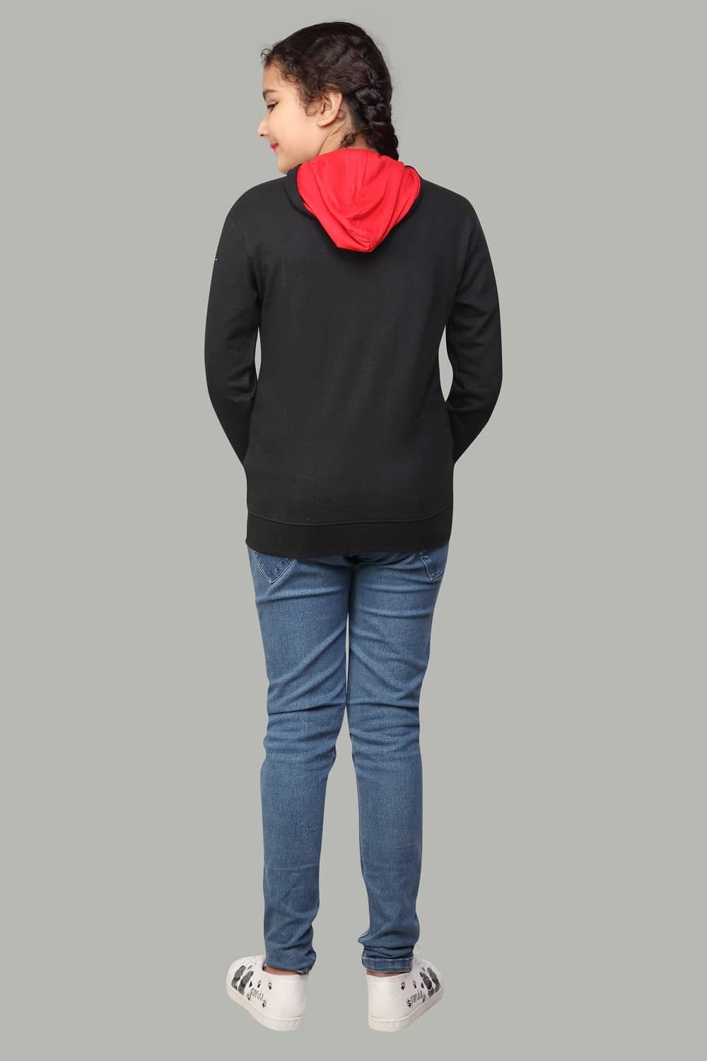 Single Girls Cotton Blend Pullover ( Black ) - Image 3