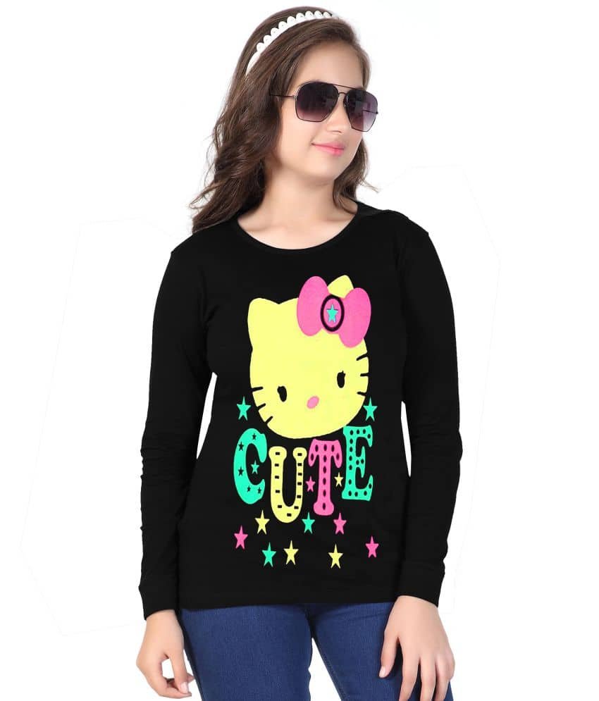 Pack of 4 Girls Cotton Blend T-Shirt ( Multicolor ) - Image 2