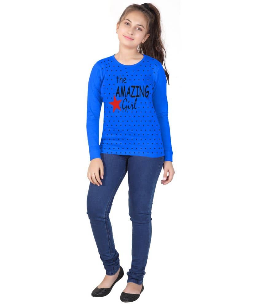 Pack of 4 Girls Cotton Blend T-Shirt ( Multicolor ) - Image 4