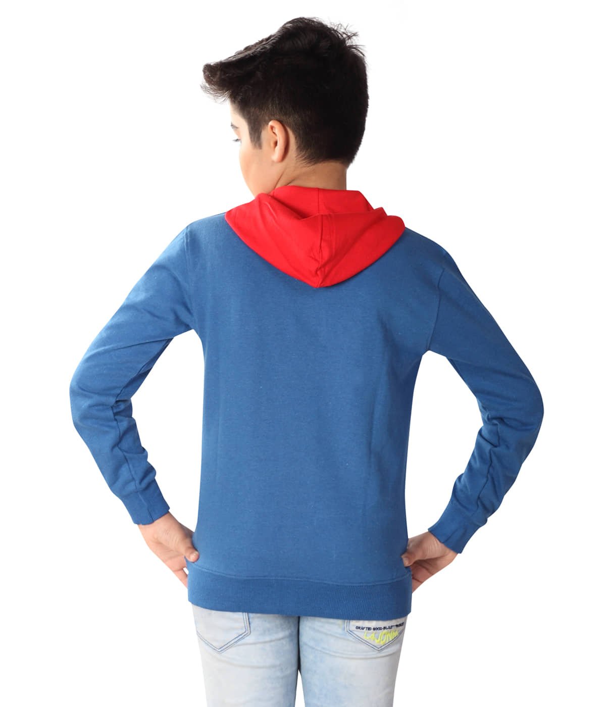 Pack of 1 Boys Terry Blend Sweatshirt ( Blue ) - Image 3