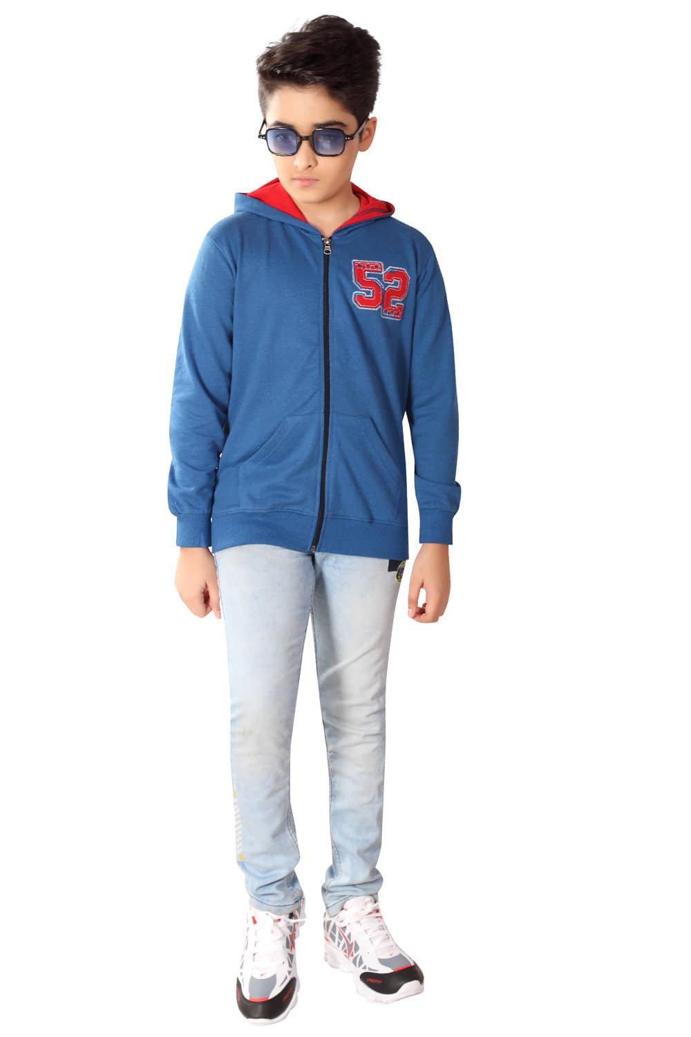 Pack of 1 Boys Terry Blend Sweatshirt ( Blue ) - Image 4