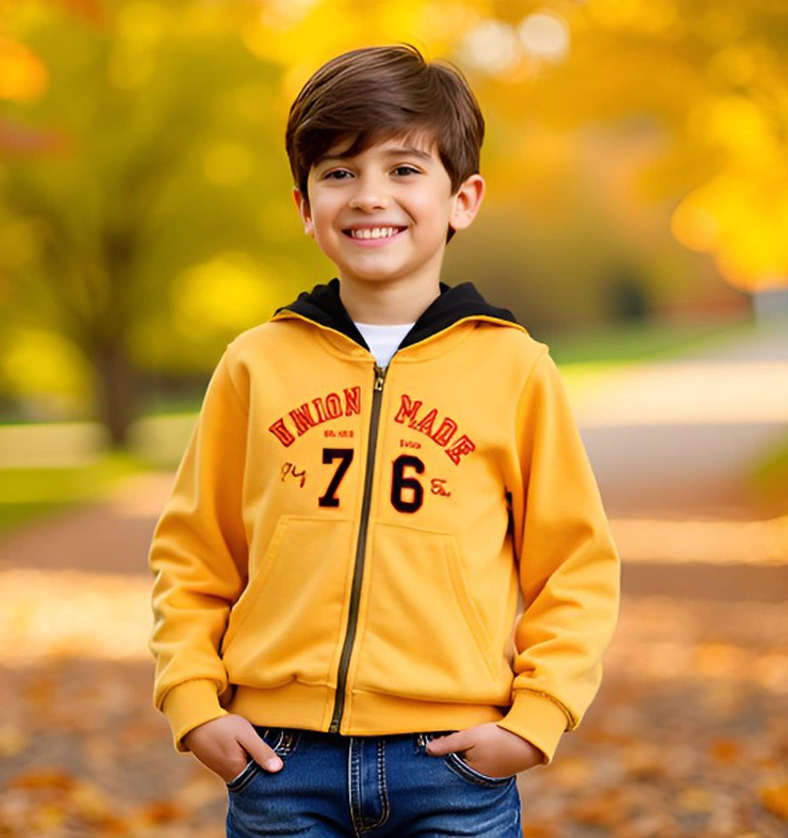 Pack of 1 Boys Terry Blend Sweatshirt ( Yellow )