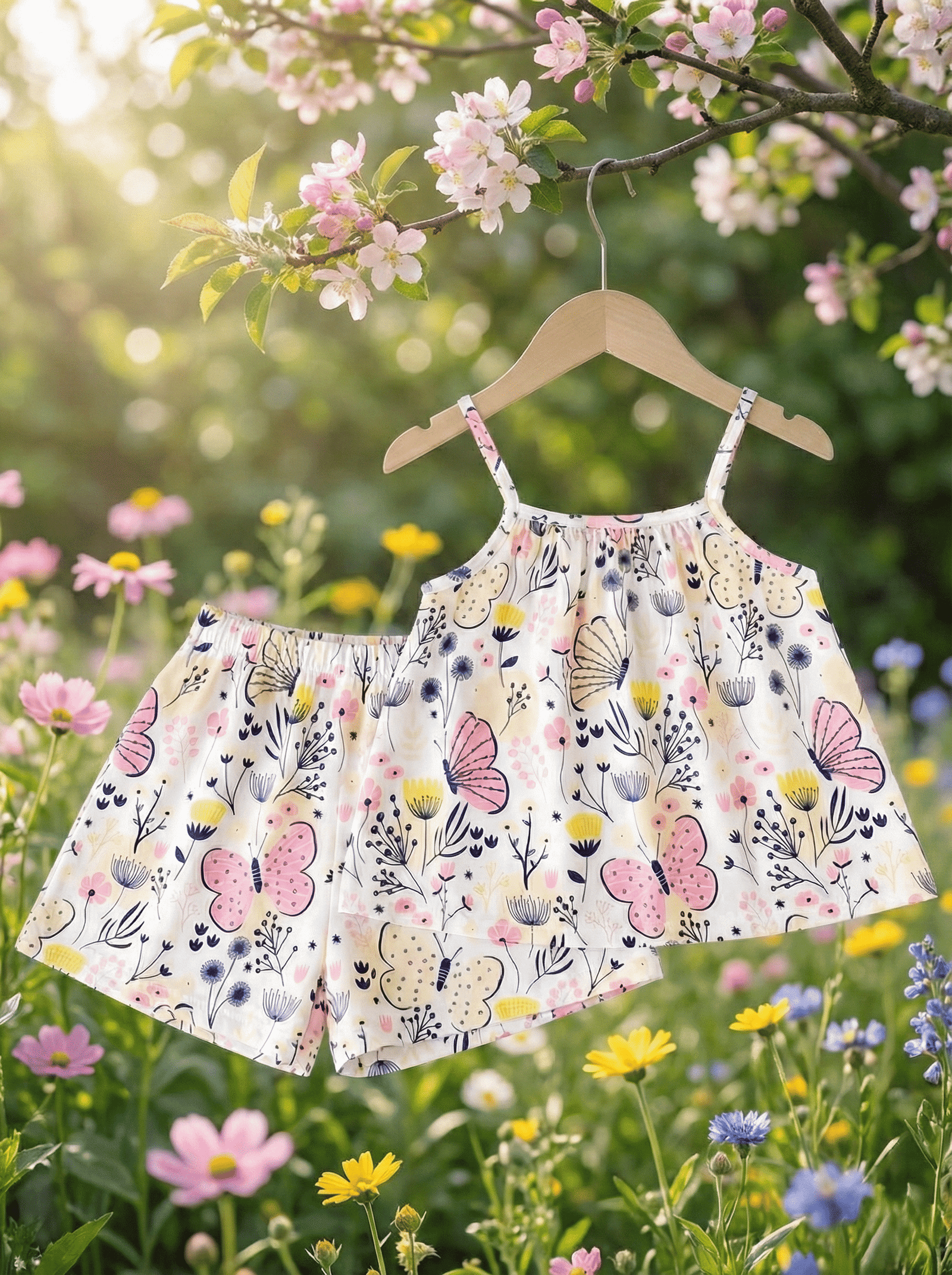 Girls Cotton Blend Top & Pant Set ( Multicolor , Pack of 1 ) - Image 4