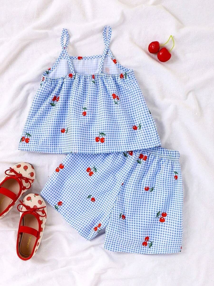 Girls Cotton Blend Top & Pant Set ( Blue , Pack of 1 ) - Image 2