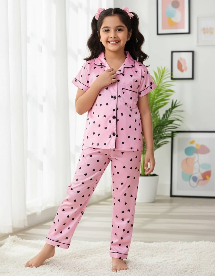 Pack of 2 Baby Girls Cotton Blend Nightsuit Set ( Multicolor ) - Image 3