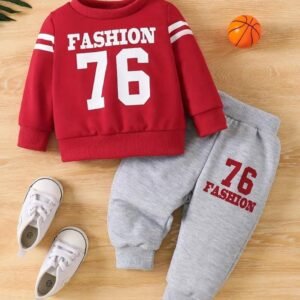 Pack of 1 Baby Boys Cotton Sweatshirt & Trackpant Set ( Red )