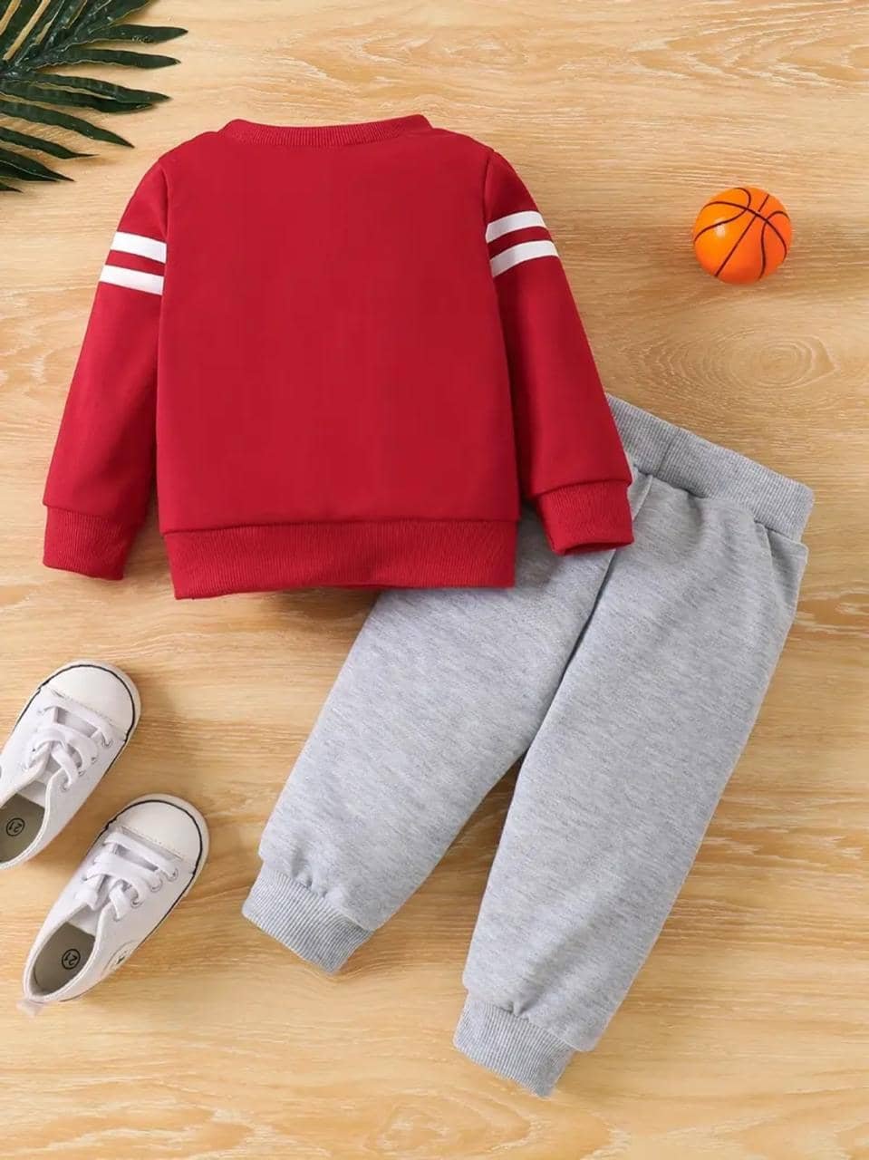 Pack of 1 Baby Boys Cotton Sweatshirt & Trackpant Set ( Red ) - Image 2