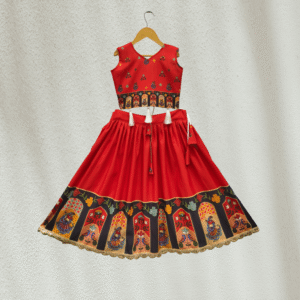 Maruti Creation Rayon Lehenga Choli Set For Baby Girls ( Pack of 1 , Red )