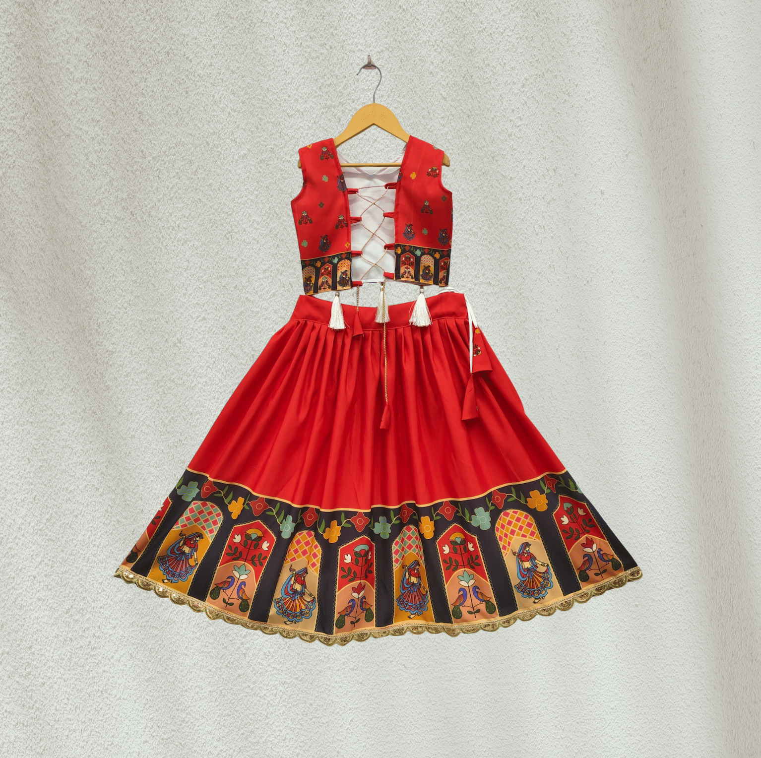 Maruti Creation Rayon Lehenga Choli Set For Baby Girls ( Pack of 1 , Red ) - Image 2