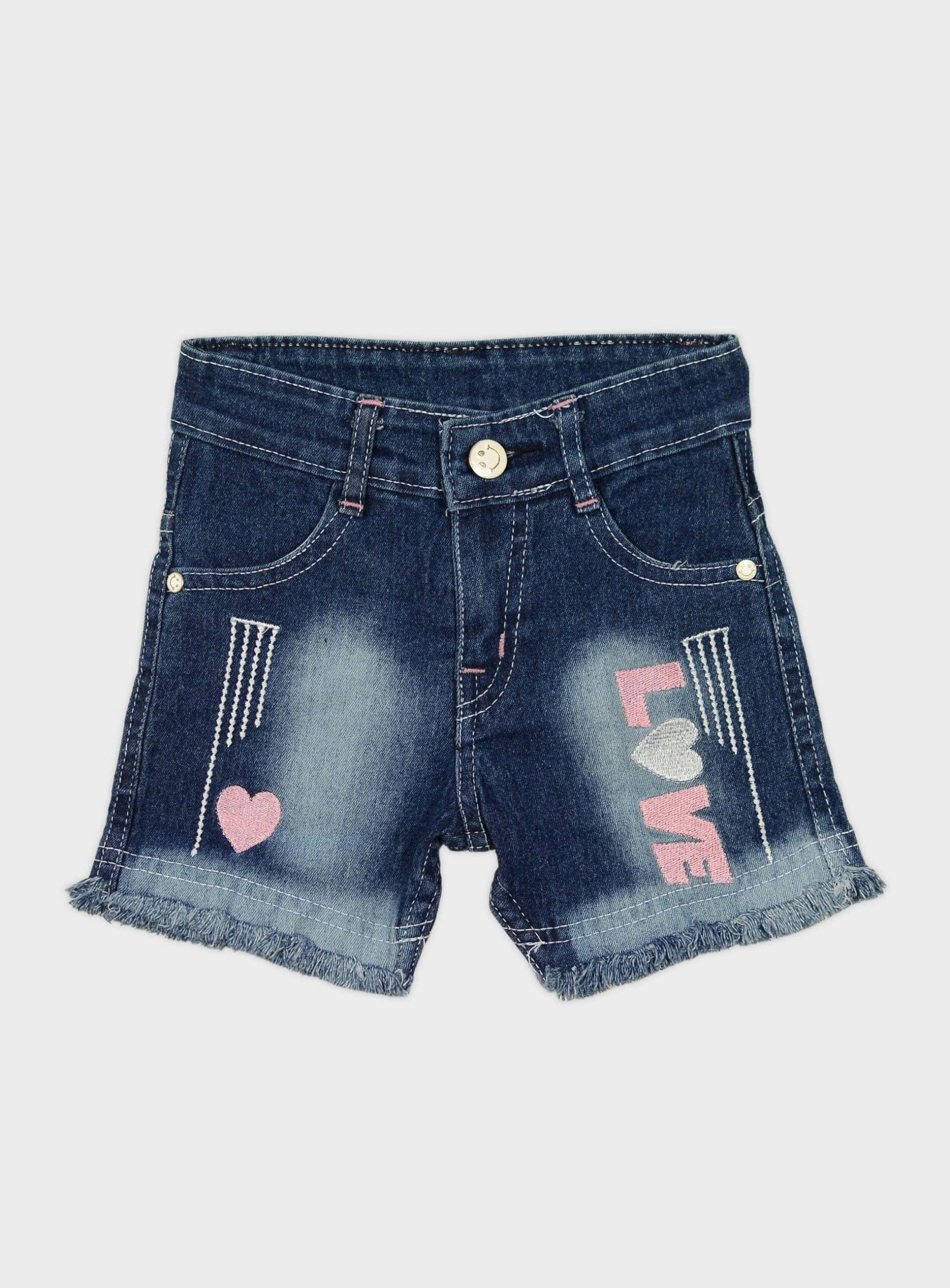 Me My - Denim Blue Denim Girls Shorts ( Pack of 1 )